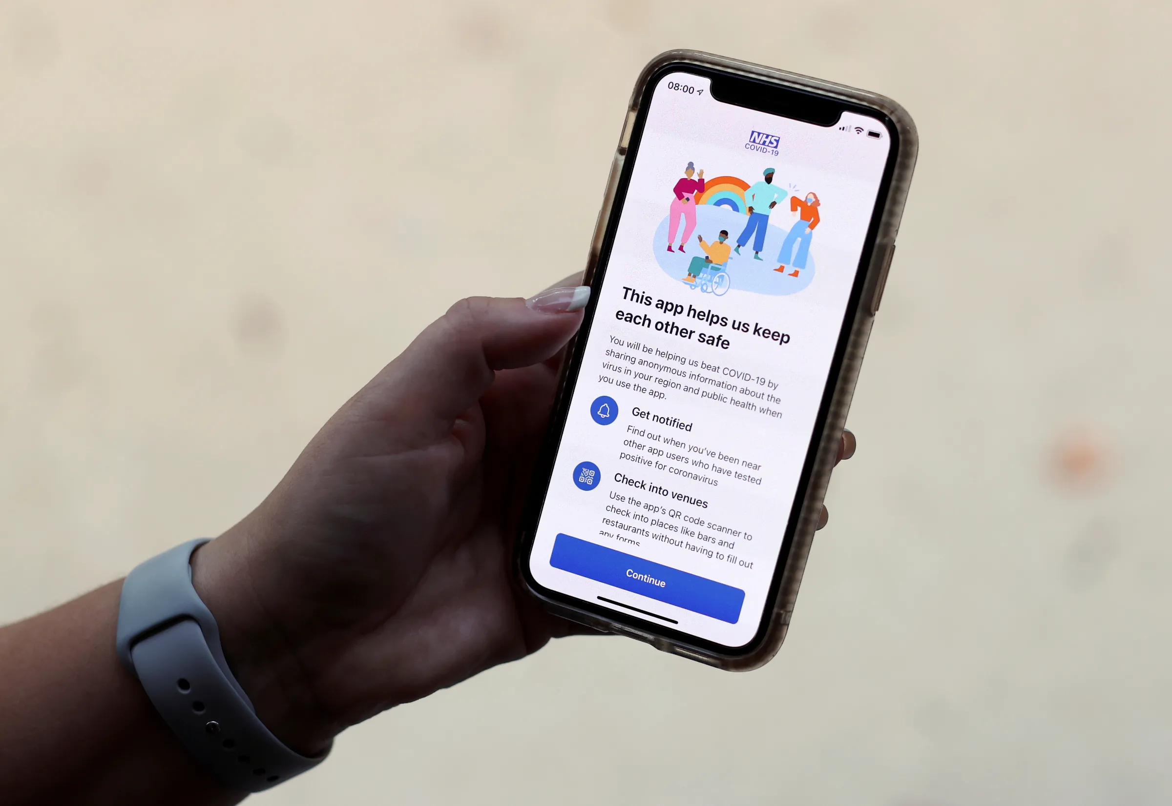 The coronavirus disease (COVID-19) contact tracing smartphone app of Britain's National Health Service (NHS) is displayed on an iPhone in this illustration photograph taken in Keele, Britain, September 24, 2020. REUTERS/Carl Recine/Illustration