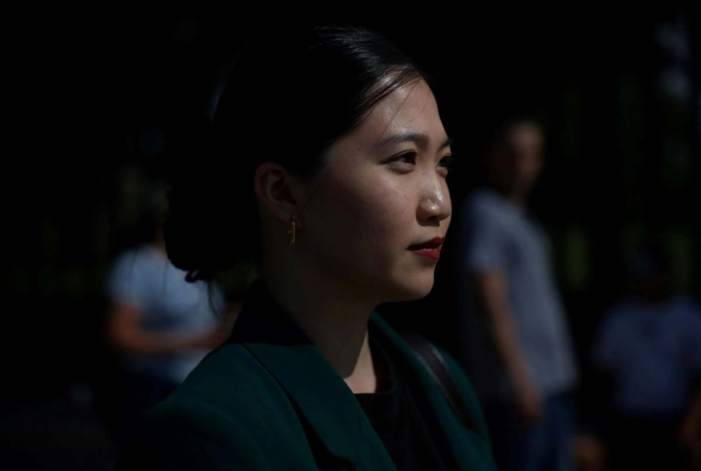 Anna Kwok, 26, a Washington D.C. based Hong Kong activist, who has been designated by the Hong Kong police as a fugitive with a $1 million Hong Kong dollars bounty offered for her arrest, is photographed near the White House in Washington, DC, U.S., July 10, 2023