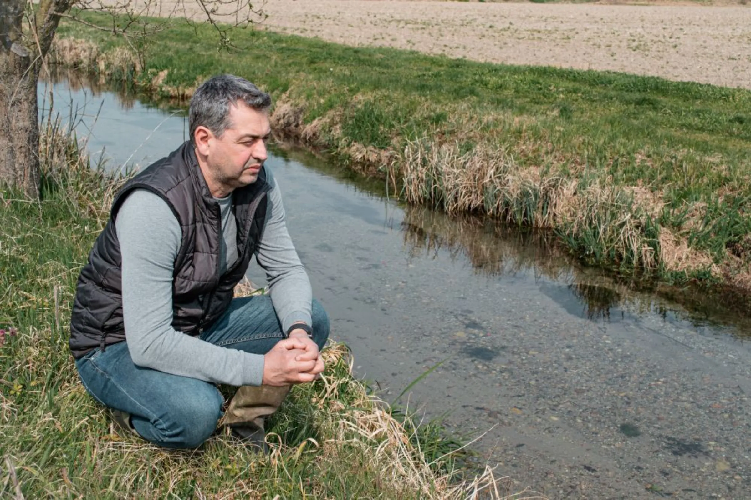 Farmer Alessandro Salmoiraghi, 49, in his farm, Cascina San Donato, in Abbiategrasso, Milan. March 19, 2023