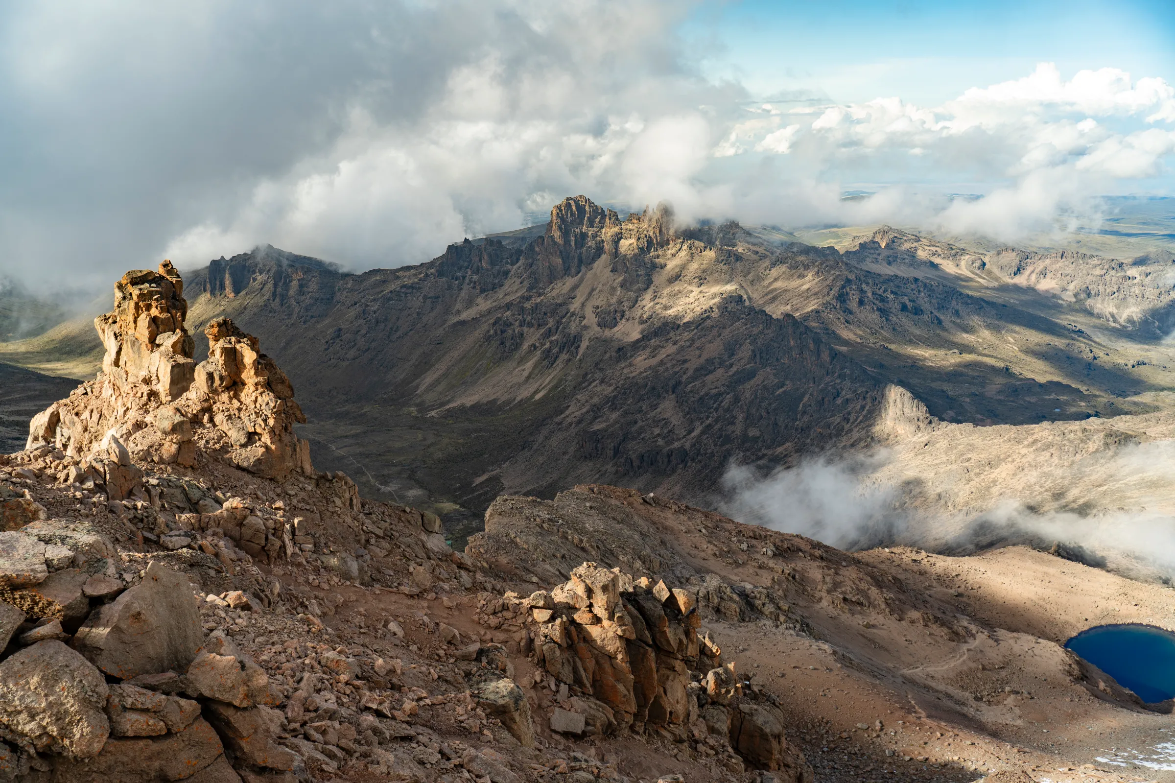 View of Mount Kenya on December 2025. UNEP/Handout via Thomson Reuters Foundation