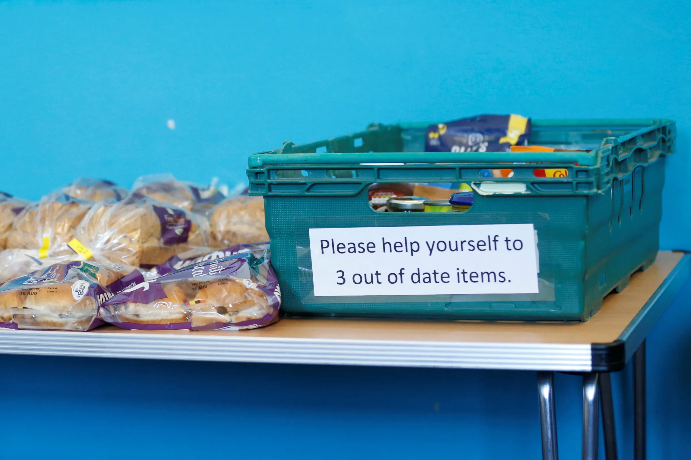 A general view of products available in the Runcorn and District Foodbank in Old Town, in Runcorn, Britain August 12, 2022. REUTERS/Craig Brough