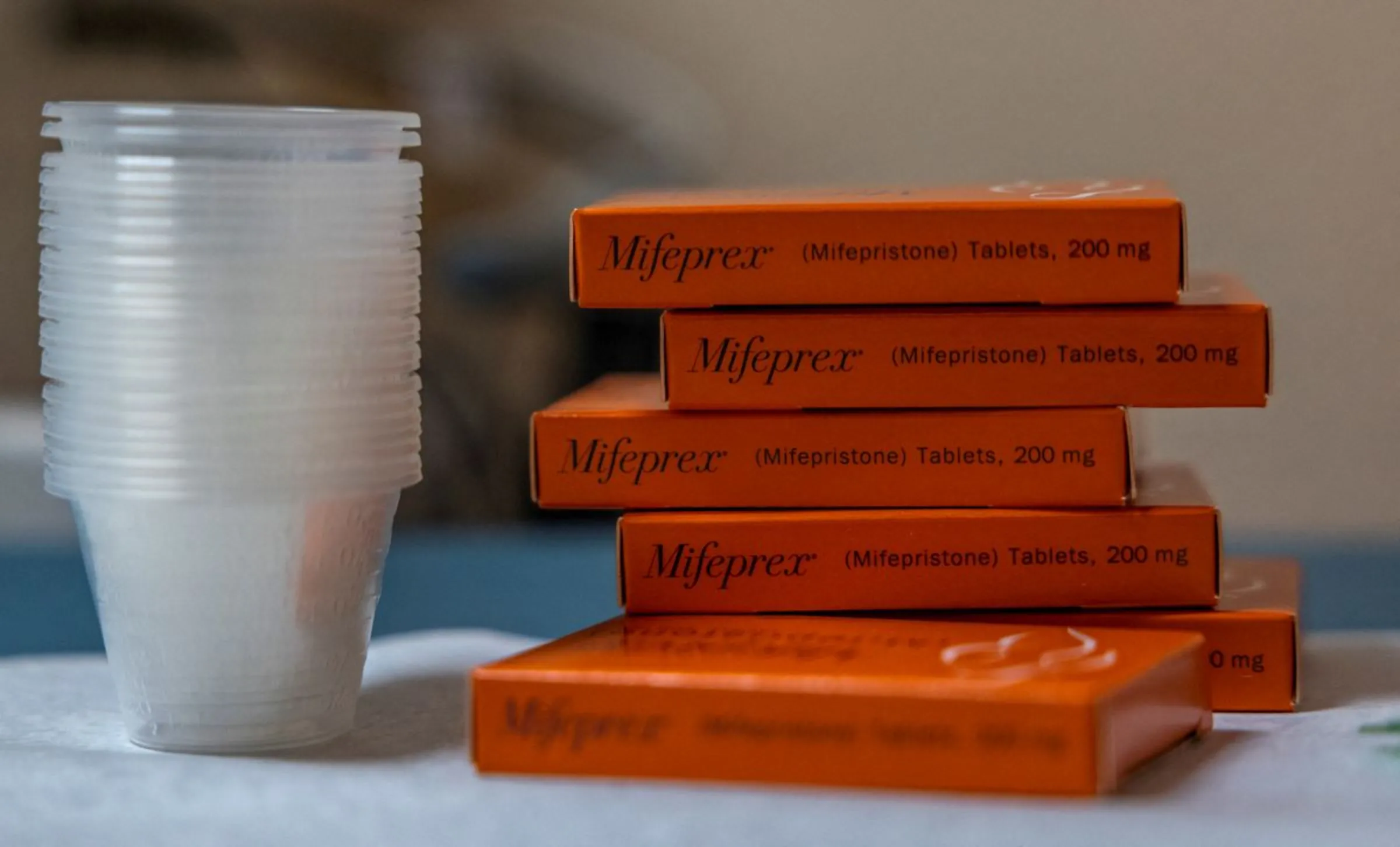 Boxes of mifepristone, the first pill given in a medical abortion, are prepared for patients at Women's Reproductive Clinic of New Mexico in Santa Teresa, U.S., January 13, 2023. REUTERS/Evelyn Hockstein