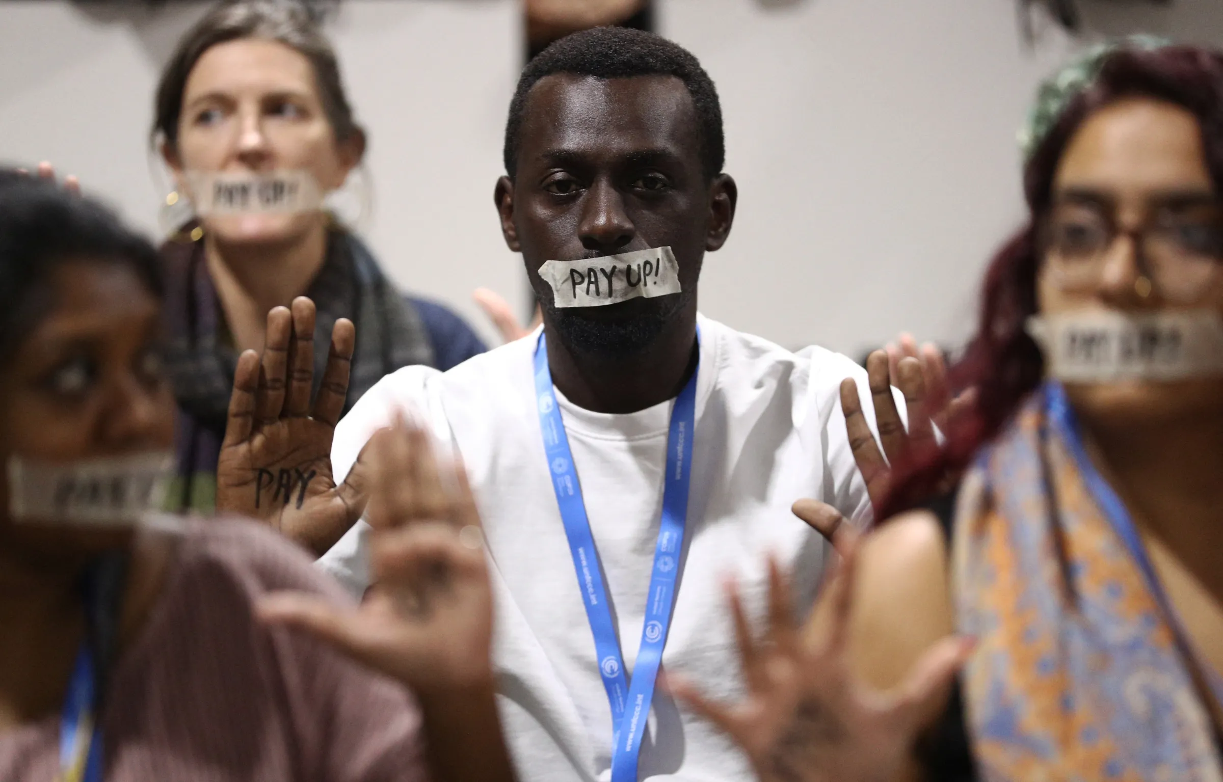 Activists hold a protest during the COP29 United Nations climate change conference, in Baku, Azerbaijan November 23, 2024. REUTERS/Aziz Karimov
