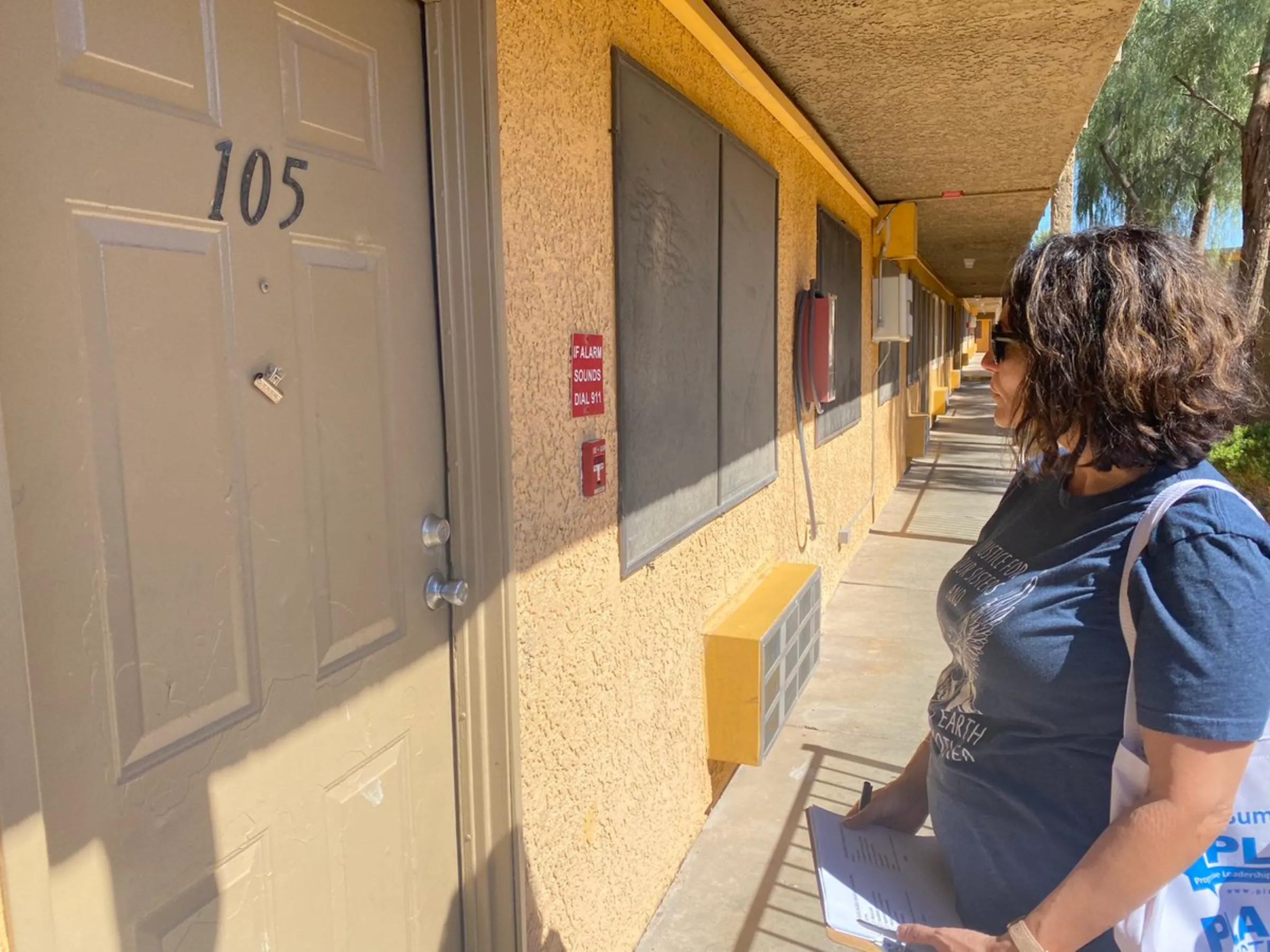 Tenant organizers in Nevada take part in a national 26-city canvass of U.S. renters on October 15. People’s Action/Handout Thomson Reuters Foundation