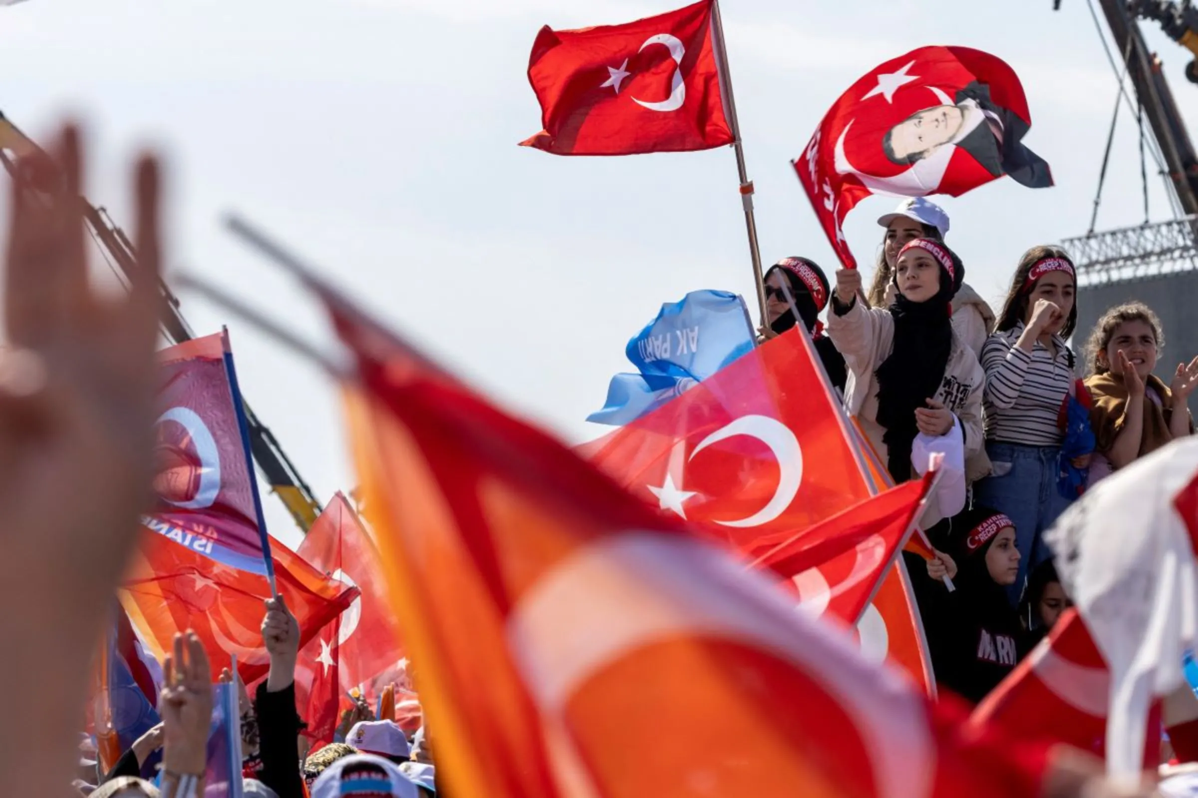 Supporters of Turkish President Tayyip Erdogan attend a rally ahead of the May 14 presidential and parliamentary elections in Istanbul, Turkey, May 7, 2023