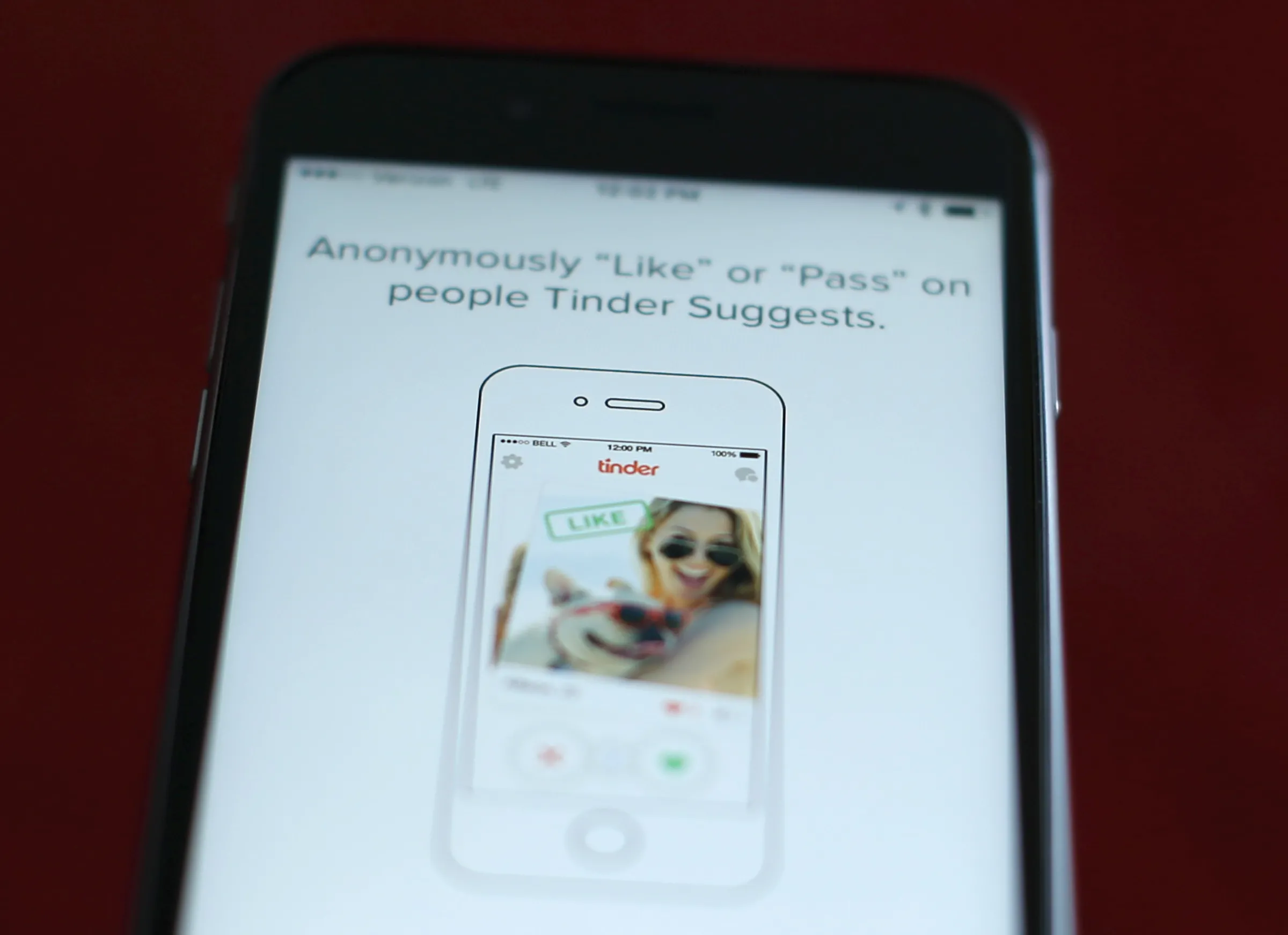The dating app Tinder is shown on an Apple iPhone.  in this photo illustration taken February 10, 2016. REUTERS/Mike Blake