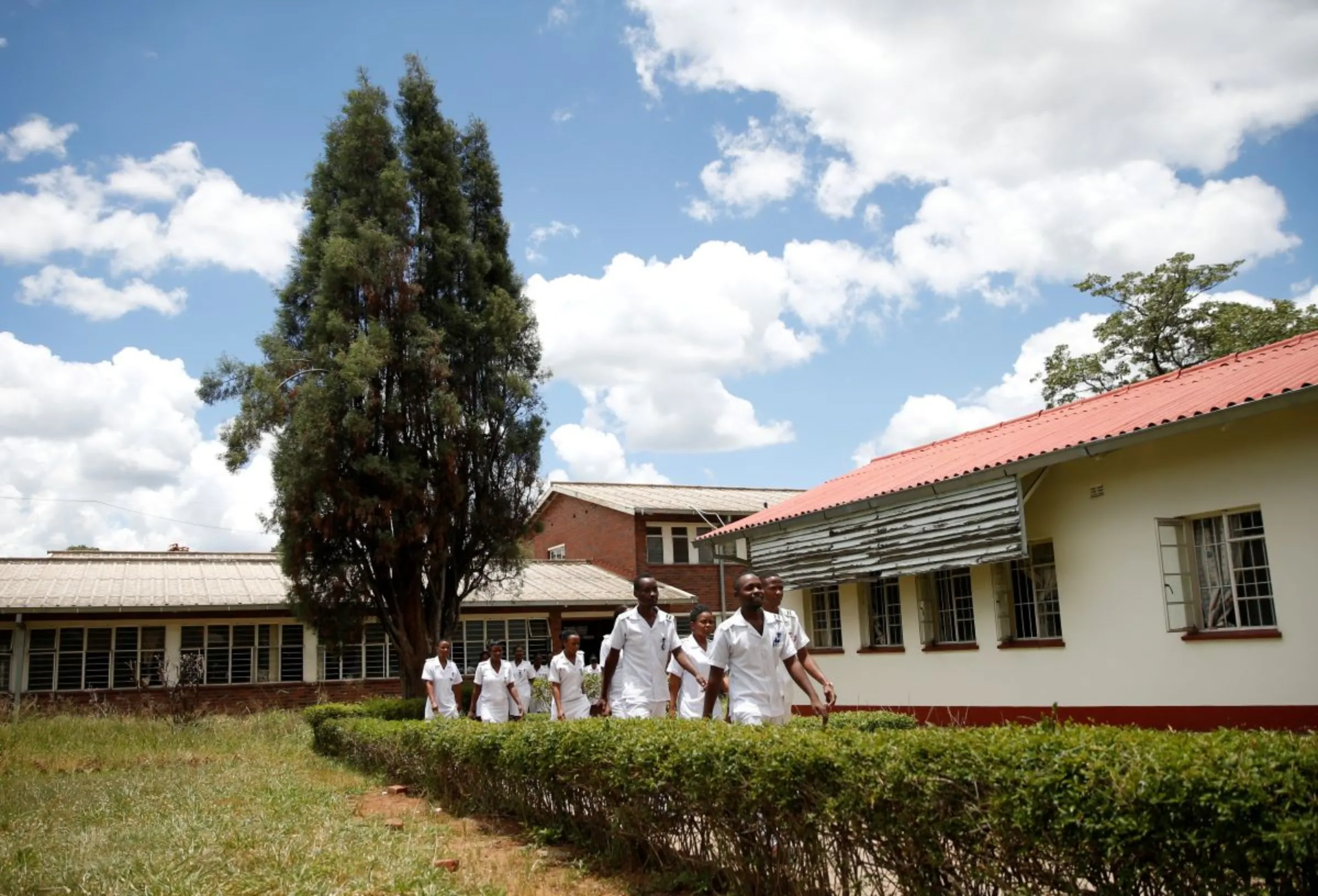 Nurses break for lunch at a local government hospital in Harare, Zimbabwe, February 4, 2020.REUTERS/Philimon Bulawayo