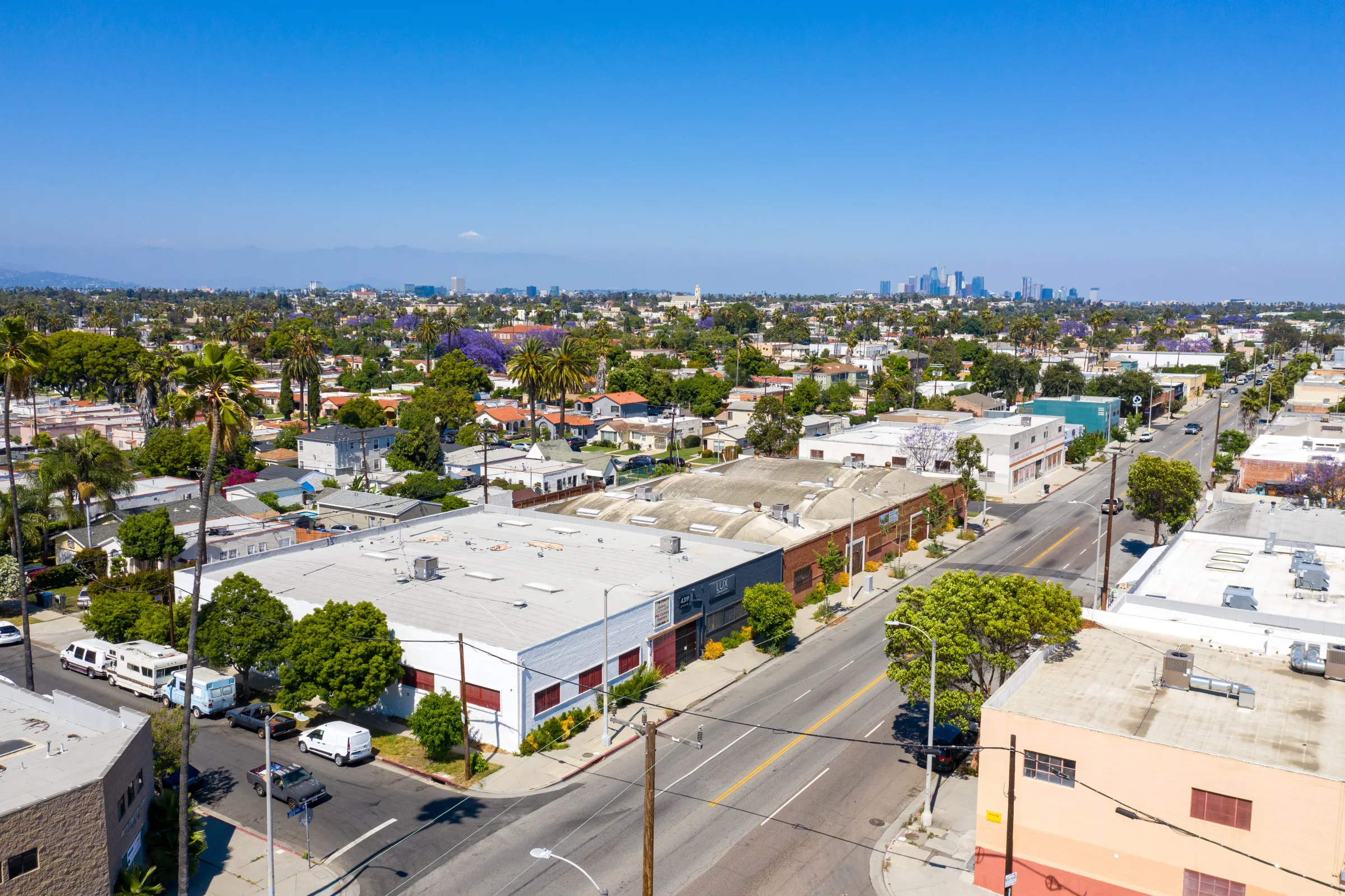 Buildings along West Jefferson Boulevard in Los Angeles being redeveloped through a crowdfunded campaign by Fundrise
