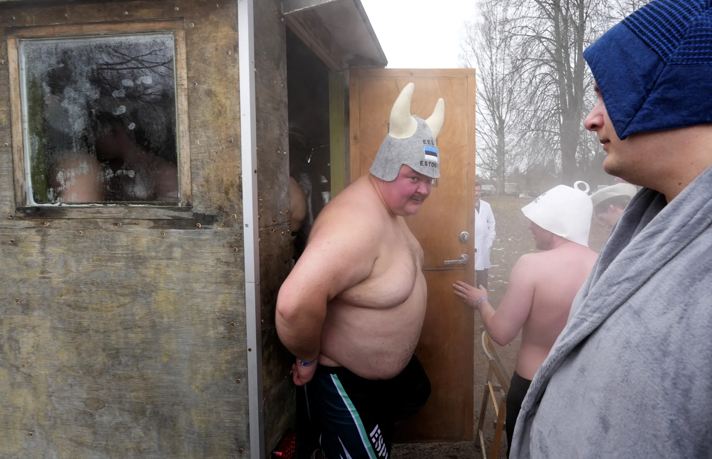 People participate in the annual European Sauna Marathon in Otepaa, Estonia March 1, 2025. REUTERS/Ints Kalnins