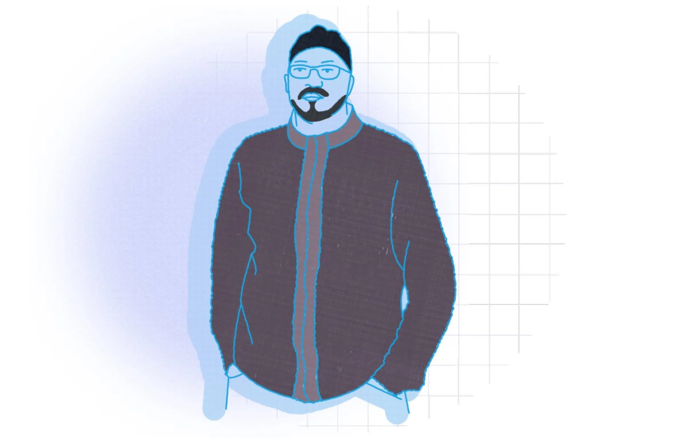 Drawing of Douglas de Paula, 38, Rio de Janeiro, Brazil