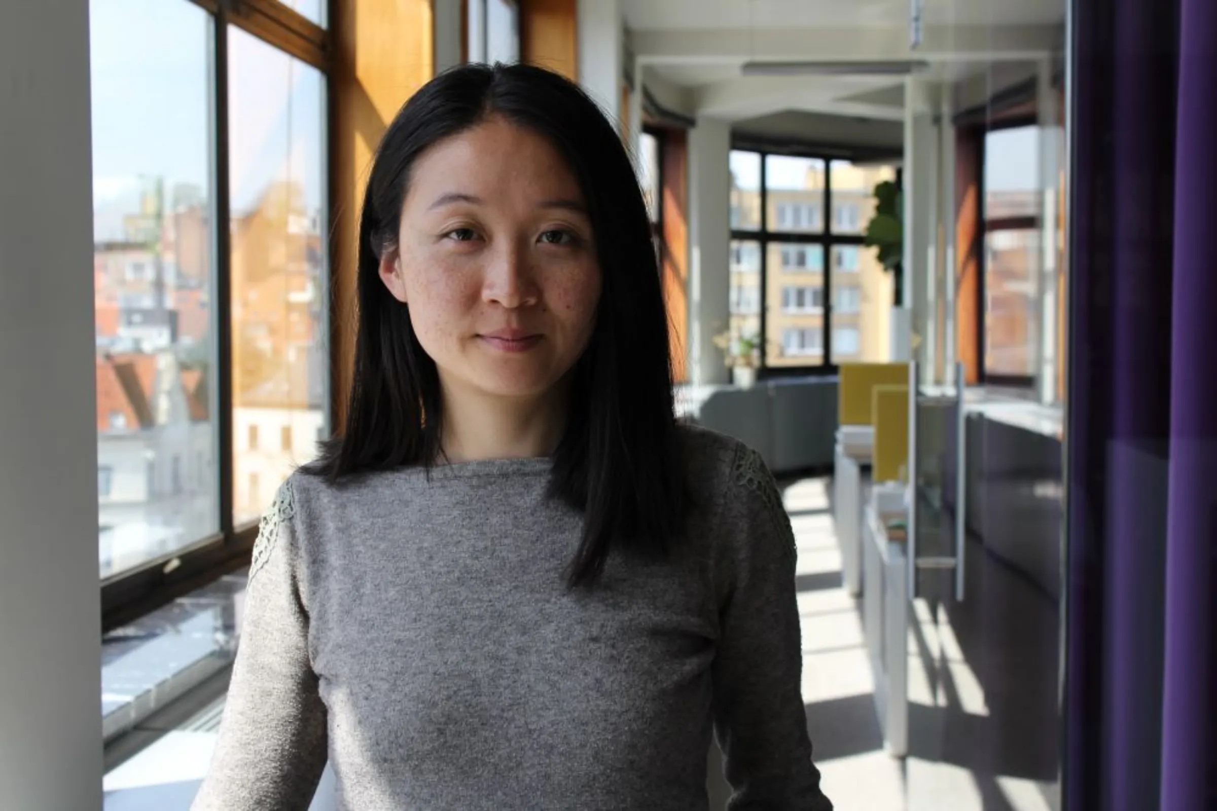 Linli Pan-Van de Meulebroeke, a lawyer with EQUAL Partners, poses for a photo at her office in Brussels, Belgium, April 17, 2023