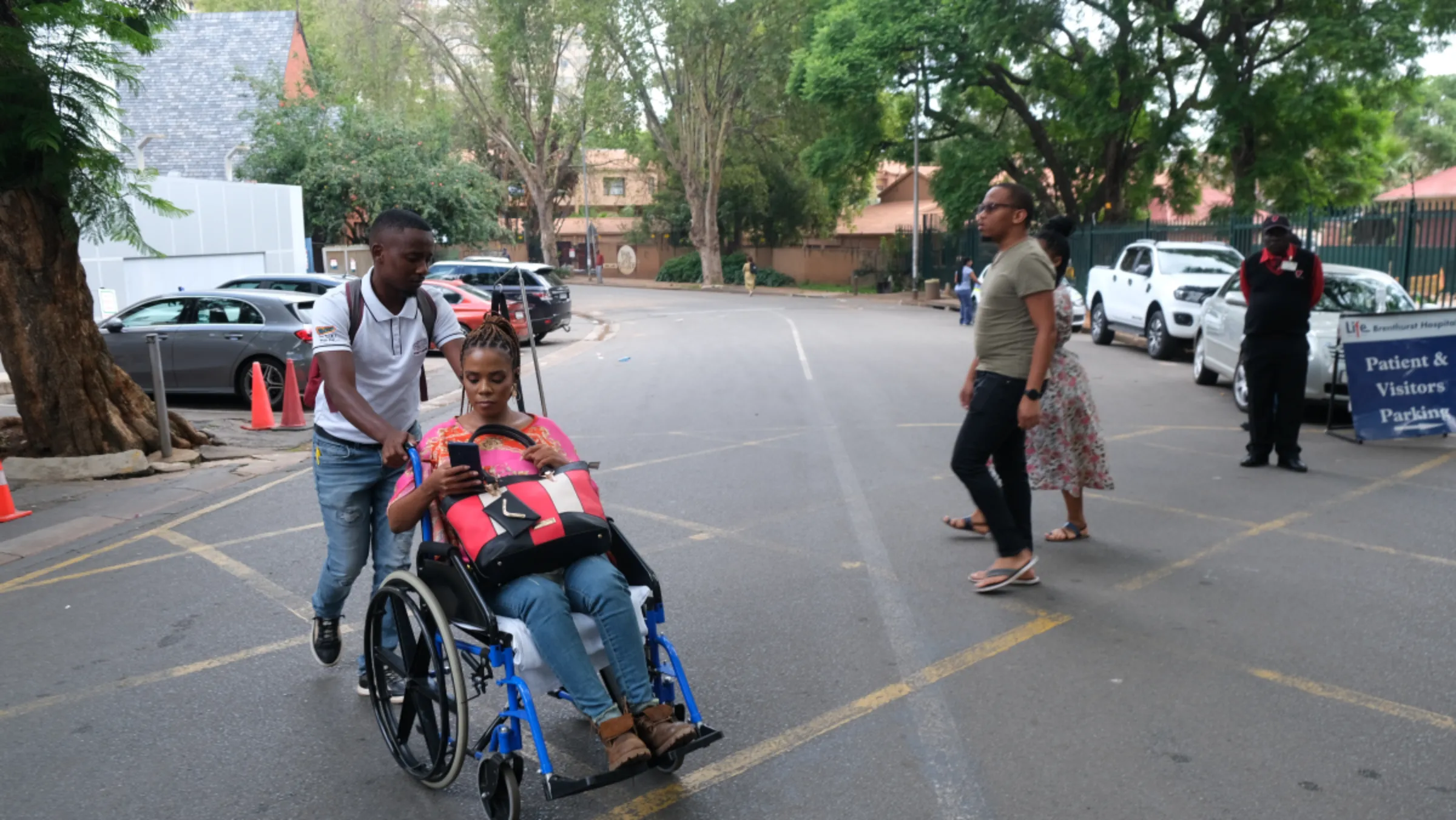 Sine Hope arrives for an appointment at Brenthurst Hospital in Johannesburg, South Africa, January 2024. Thomson Reuters Foundation/Zanele Mji