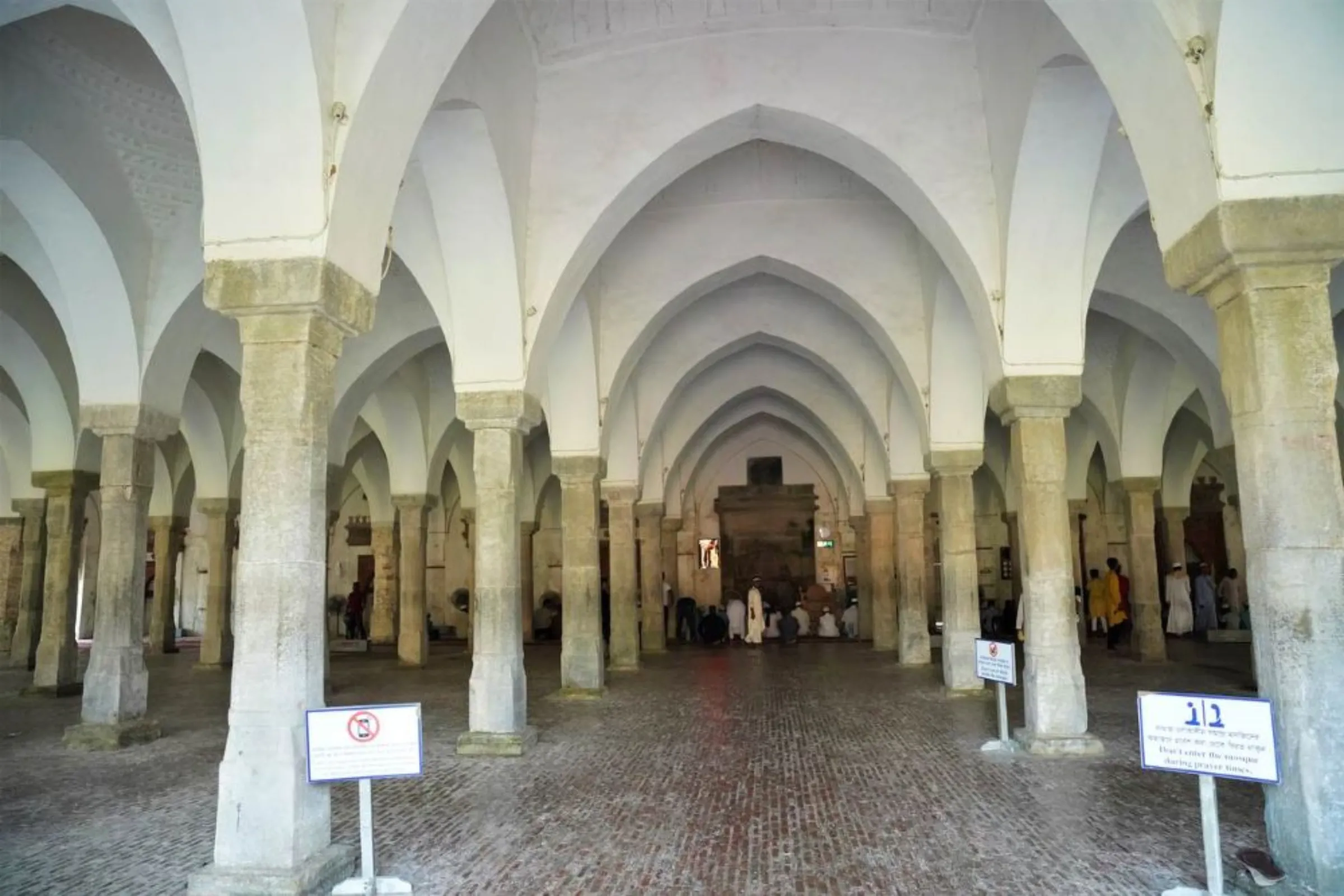 A view of the inside of the Sixty Dome Mosque in Bagherhat, in southern Bangladesh, May 4, 2022