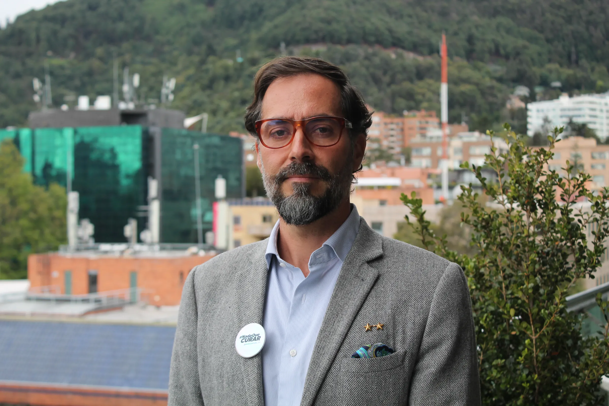 Juan Viana, a Colombian gay man who underwent so-called conversion therapy as a teenager, poses a photo during an interview in Bogotá, on July 24, 2025. Thomson Reuters Foundation/Enrique Anarte