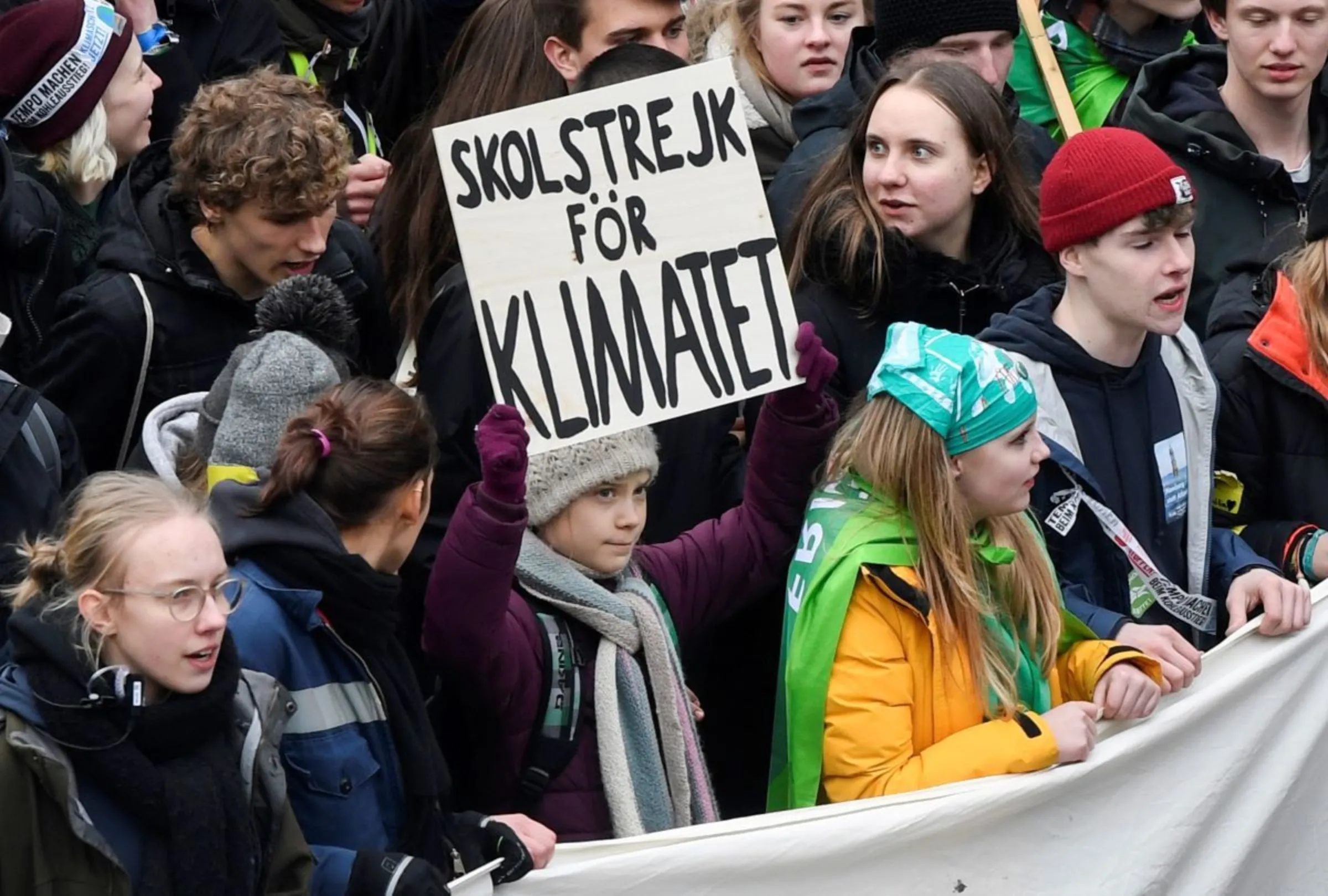 Swedish environmental activist Greta Thunberg attends the Fridays for Future protest in Hamburg, Germany February 21, 2020. REUTERS/Fabian Bimmer