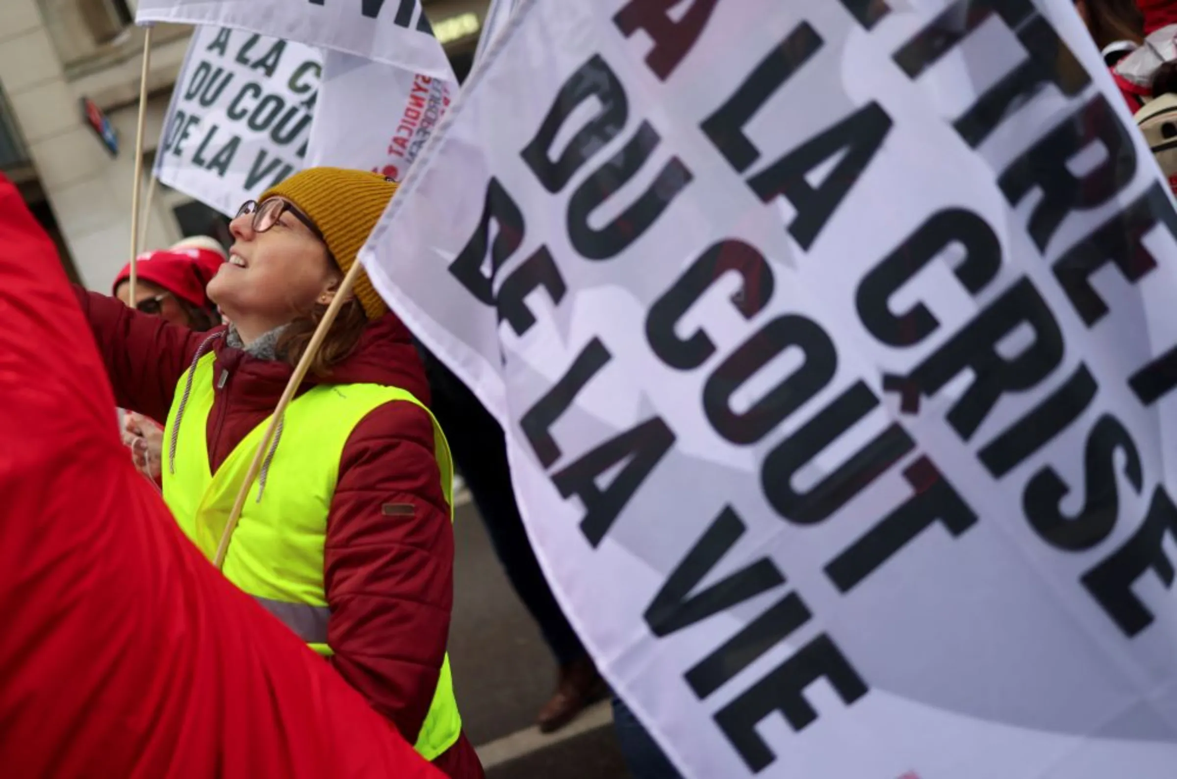 People take part in a demonstration against the rising cost of living, in Brussels, Belgium December 16, 2022