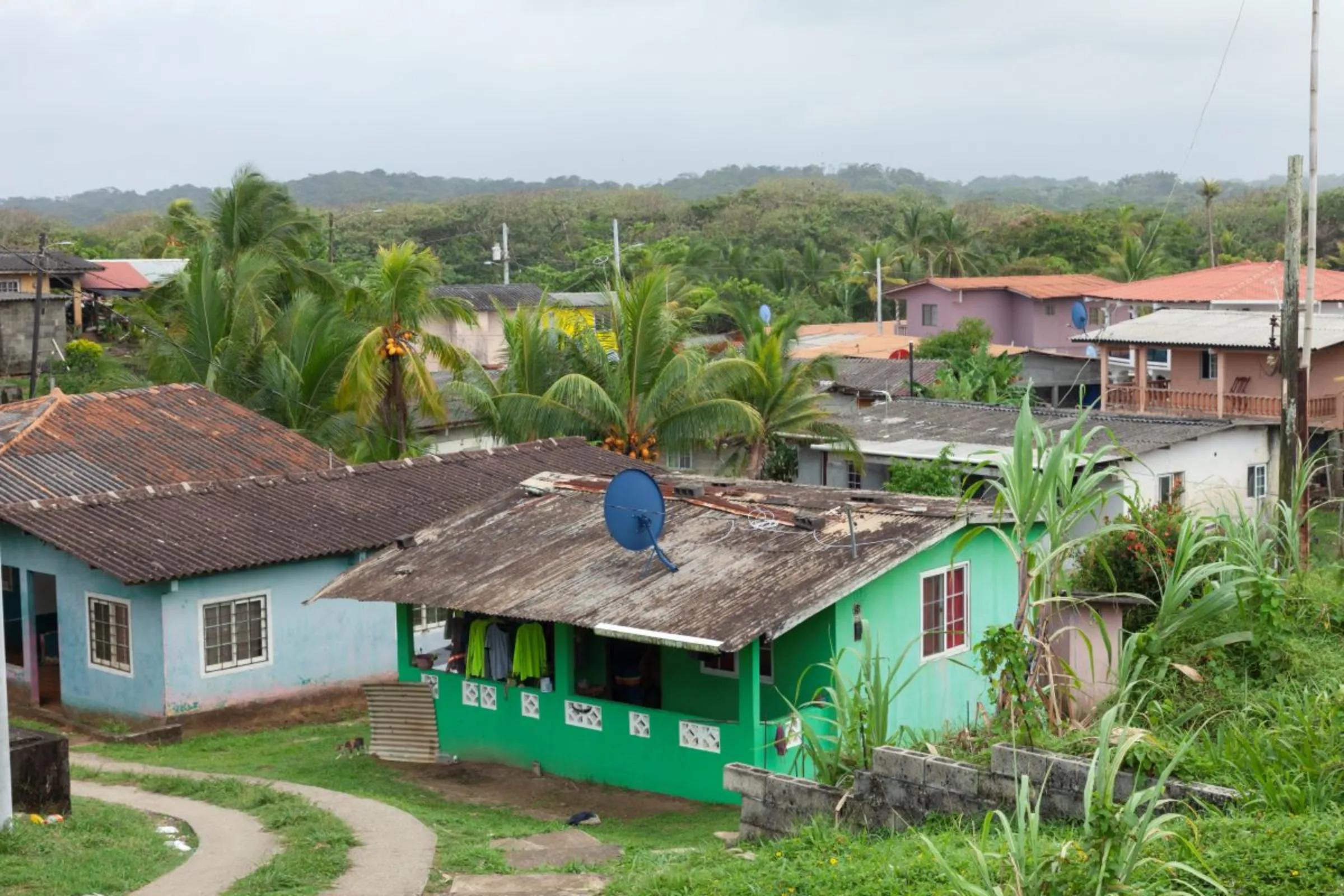 A village along the River Indio Bajo, where local communities are concerned about the proposed new reservoir canal authorities hope to build on the River Indio, Panama,  February 16, 2024. Thomson Reuters Foundation/Enea Lebrun.
