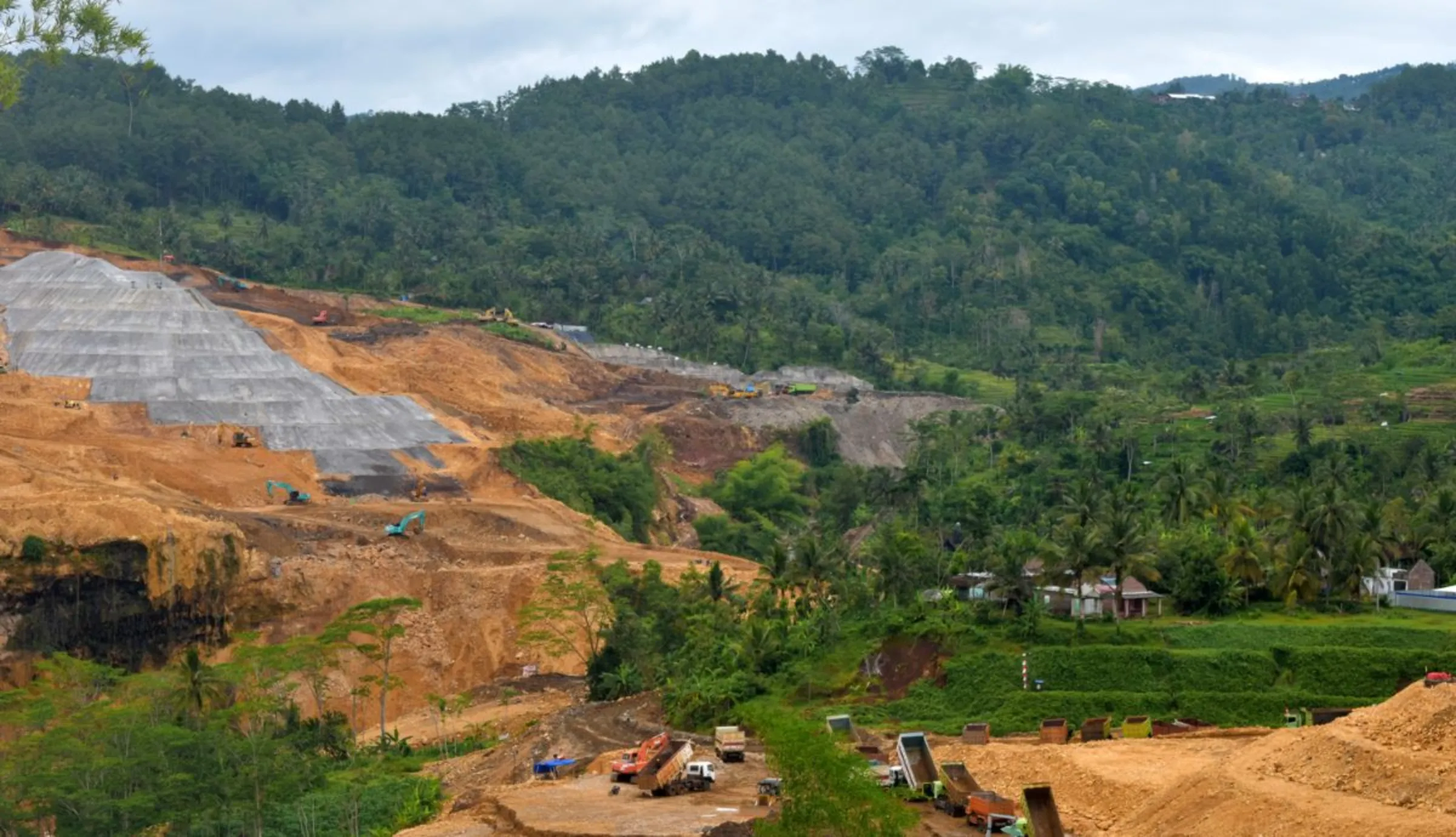 The Bagong Dam project which destroyed hundreds of hectares of forest in Trenggalek Regency, Indonesia, December 20, 2022. Thomson Reuters Foundation/Asad Asnawi.