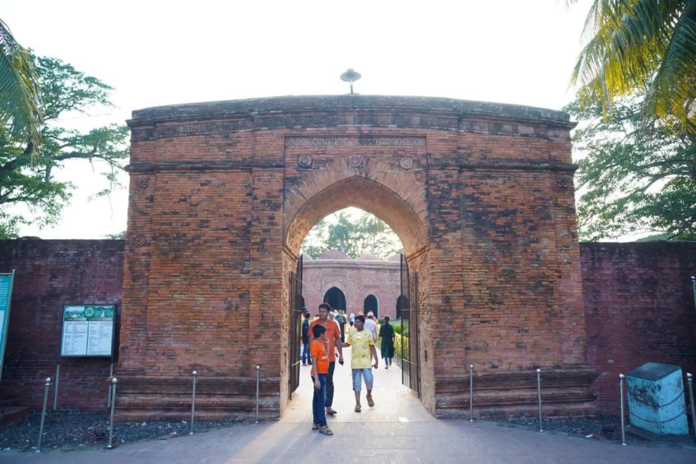 The main entry gate for Sixty Dome Mosque, part of the Mosque City, a UNESCO World Heritage Site in Bagherhat, in southern Bangladesh, May 4, 2022