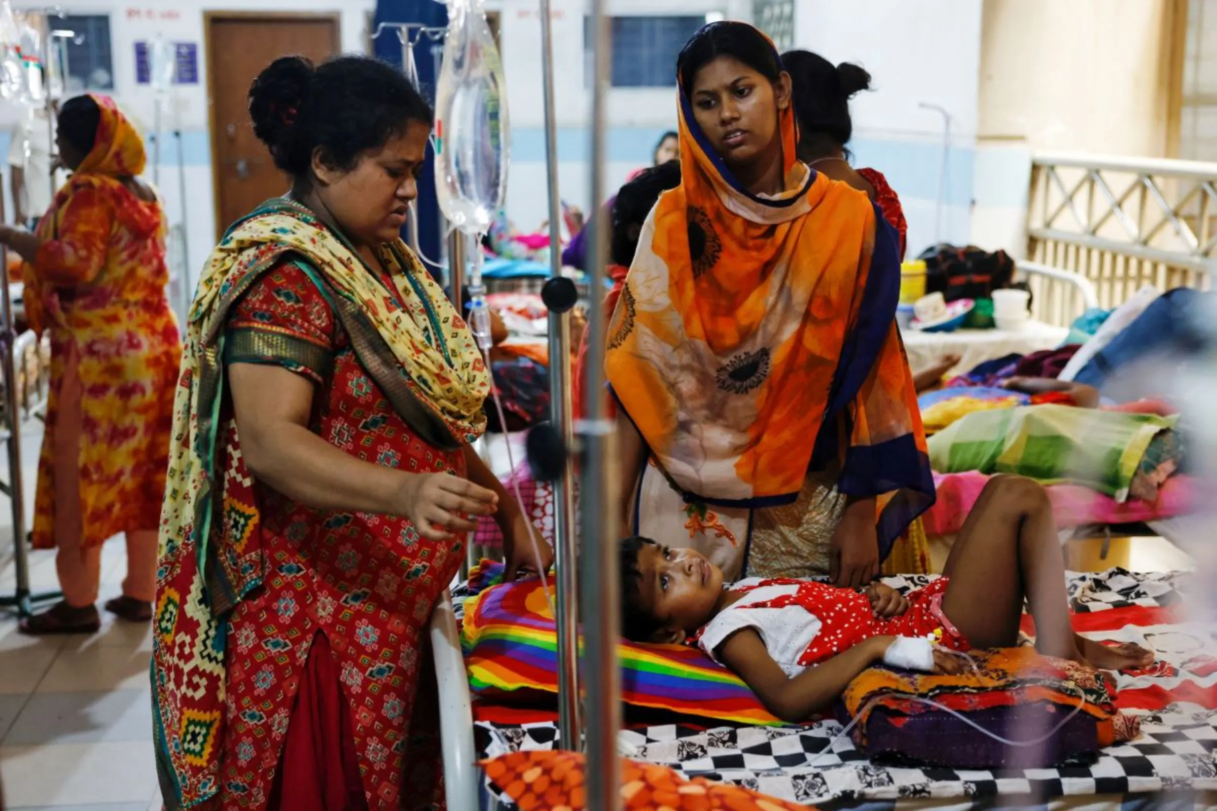 An infected child lies on a bed after getting hospitalised for treatment at Mugda Medical College and Hospital, as the yearly death toll from dengue has surpassed the previous record in the country, in Dhaka, Bangladesh, September 5, 2023