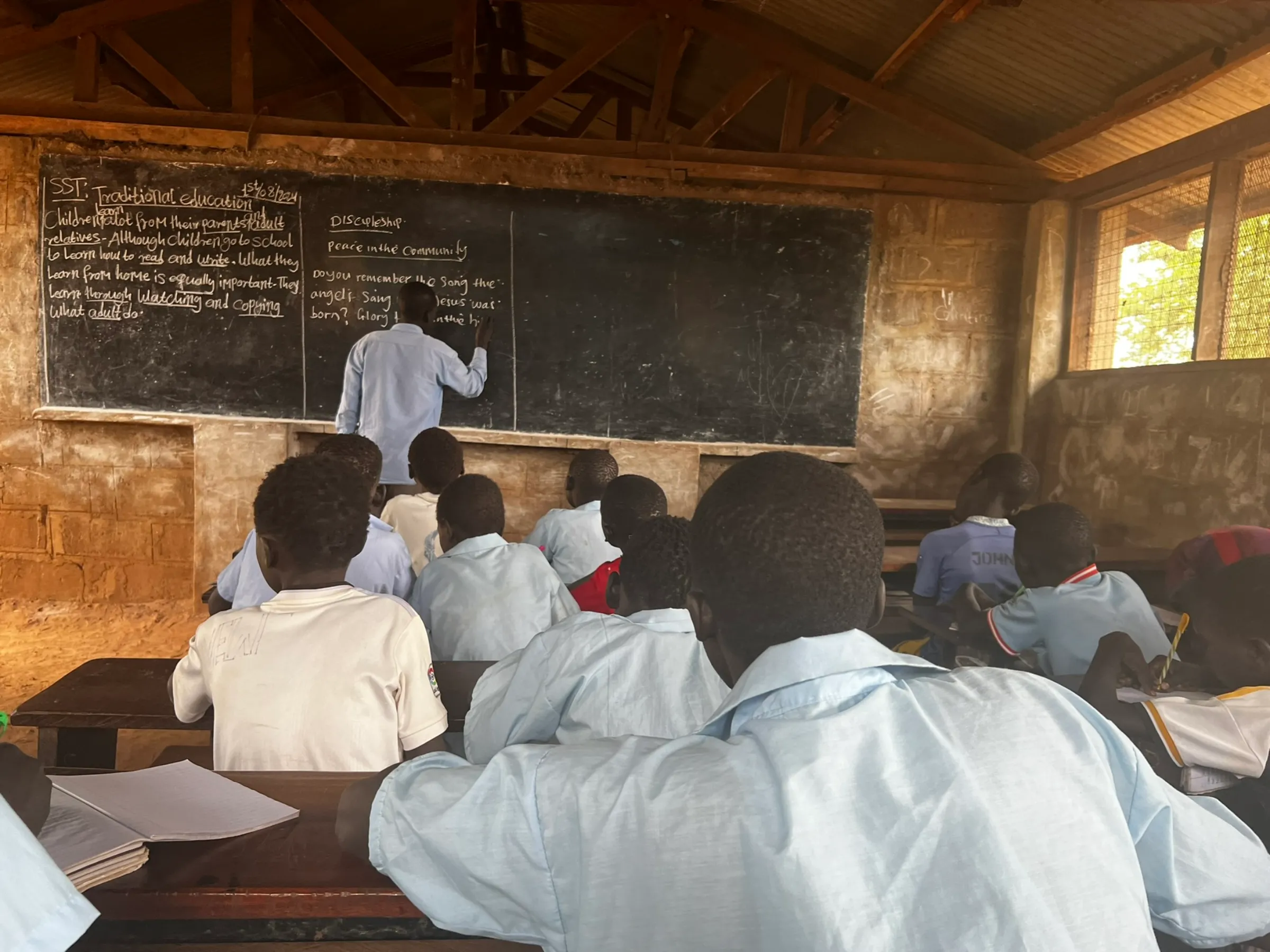 Children who have become refugees attend class at Jamhuri school in Doro refugee camp in Maban county, South Sudan on August 1, 2024. Nearly 19 million children in Sudan have had their education disrupted as a result of Sudan's war. Thomson Reuters Foundation/Nita Bhalla