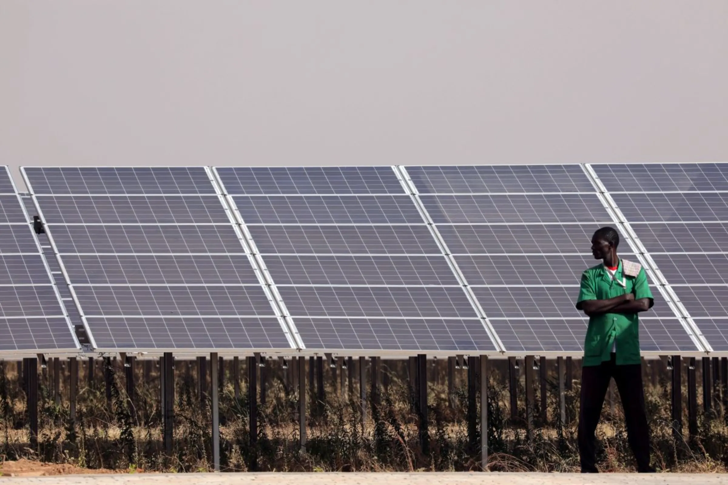 Solar panels are seen during the inauguration ceremony of the solar energy power plant in Zaktubi, near Ouagadougou, Burkina Faso, November 29, 2017