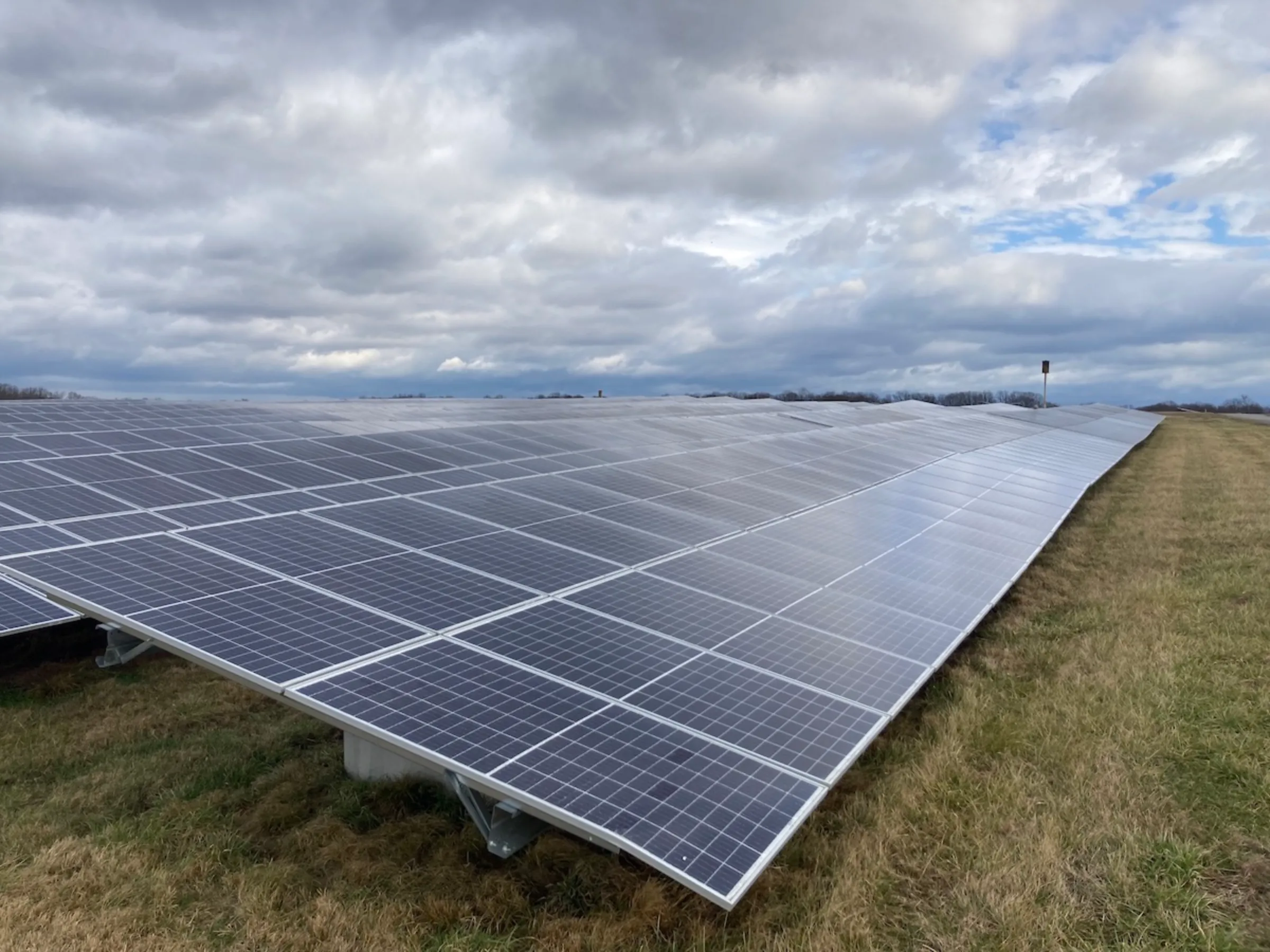 A solar park built on a closed municipal landfill in Annapolis, Maryland, seen in March 2023. Thomson Reuters Foundation/Carey L. Biron