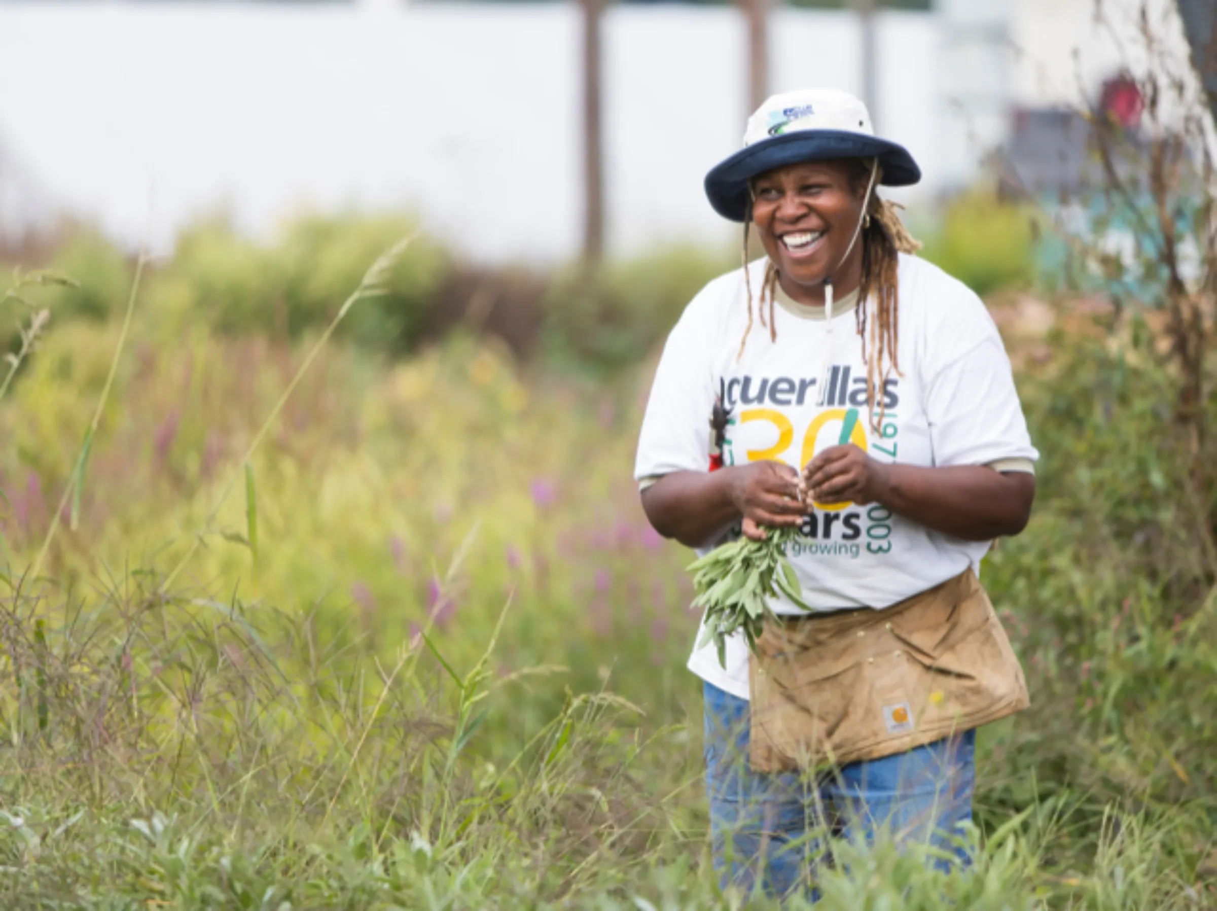 Karen Washington, co-founder of Black Urban Growers and 2014 James Beard Foundation Leadership Award winner, at her Rise & Root Farm in New York