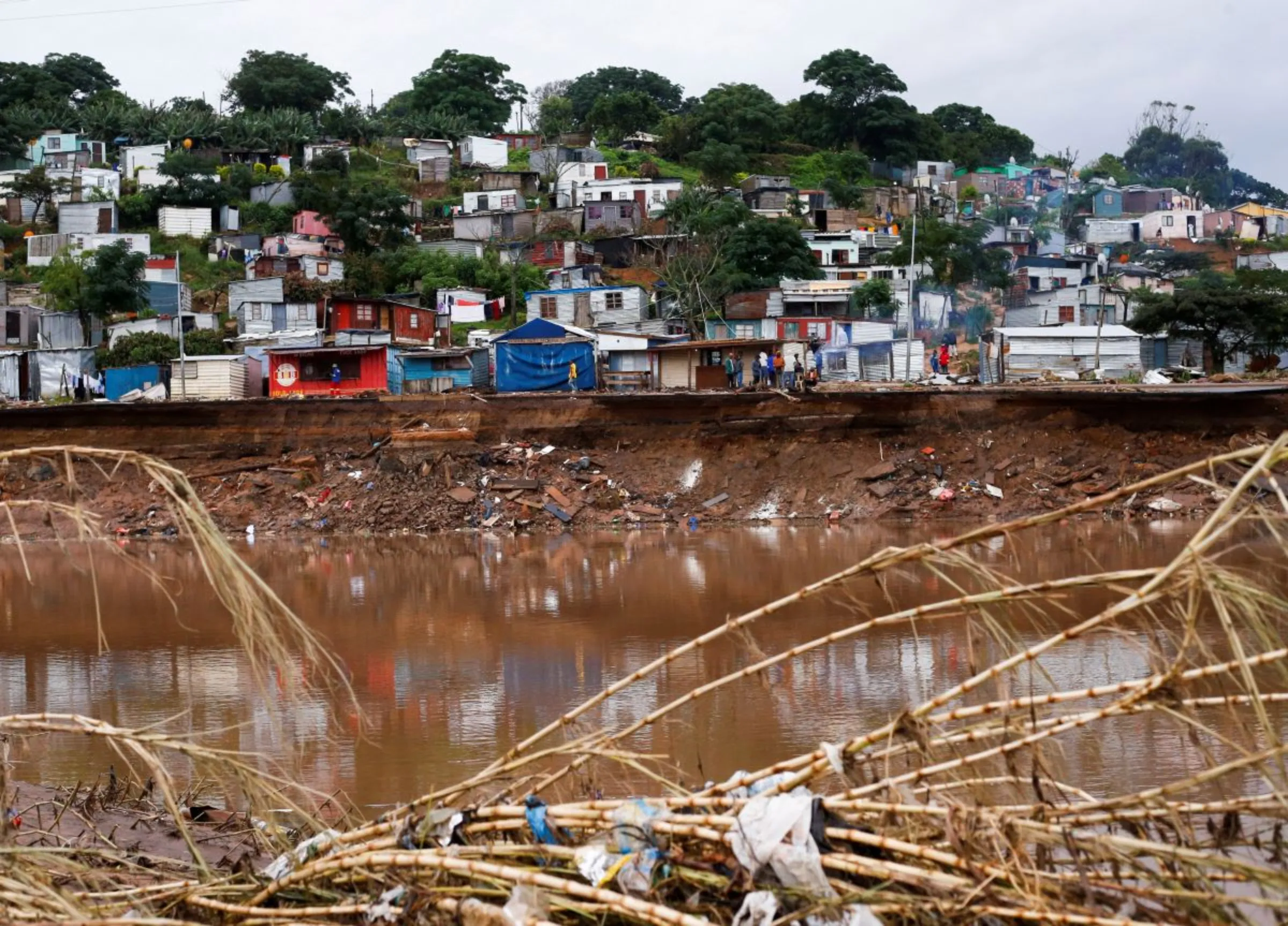 A view shows the destruction caused by flooding in Umlazi near Durban, South Africa, April 16, 2022. REUTERS/Rogan Ward