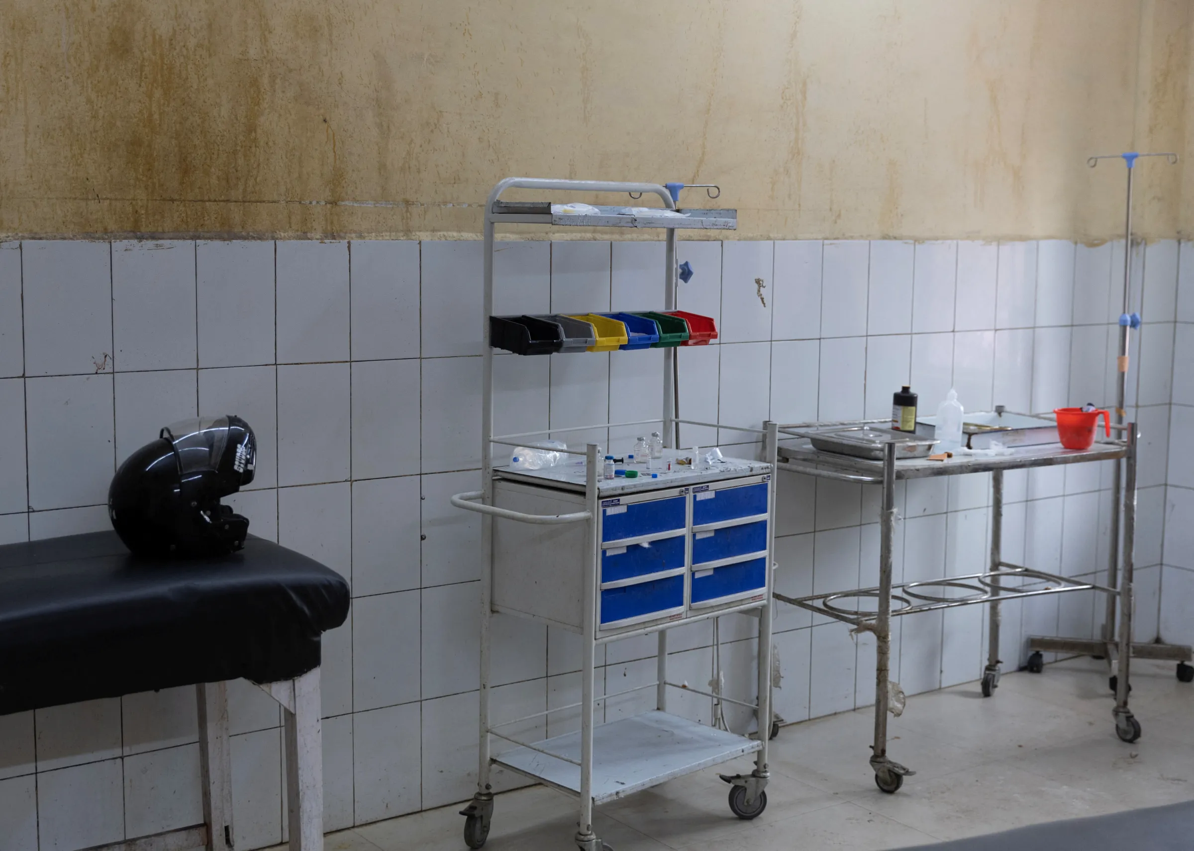 A medicine cabinet is pictured inside an emergency room at a hospital in Ballia District in the northern state of Uttar Pradesh, India, June 22, 2023. REUTERS/Adnan Abidi