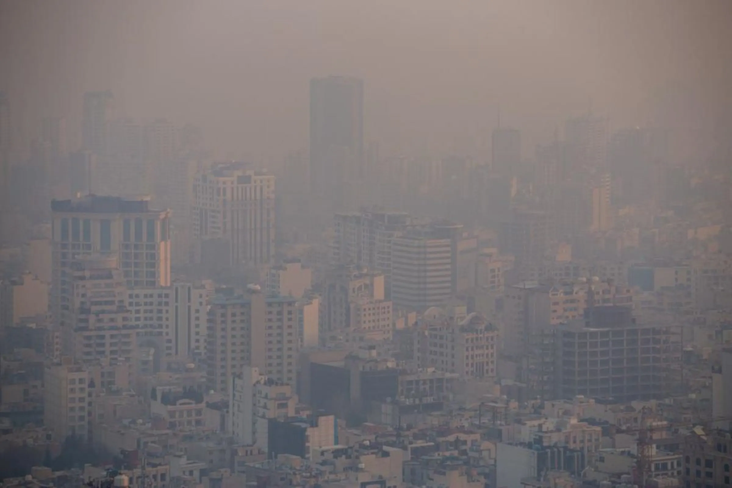 A view of the air-polluted city of Tehran, Iran, February 2023. Hossein Fatemi/Handout via Thomson Reuters Foundation