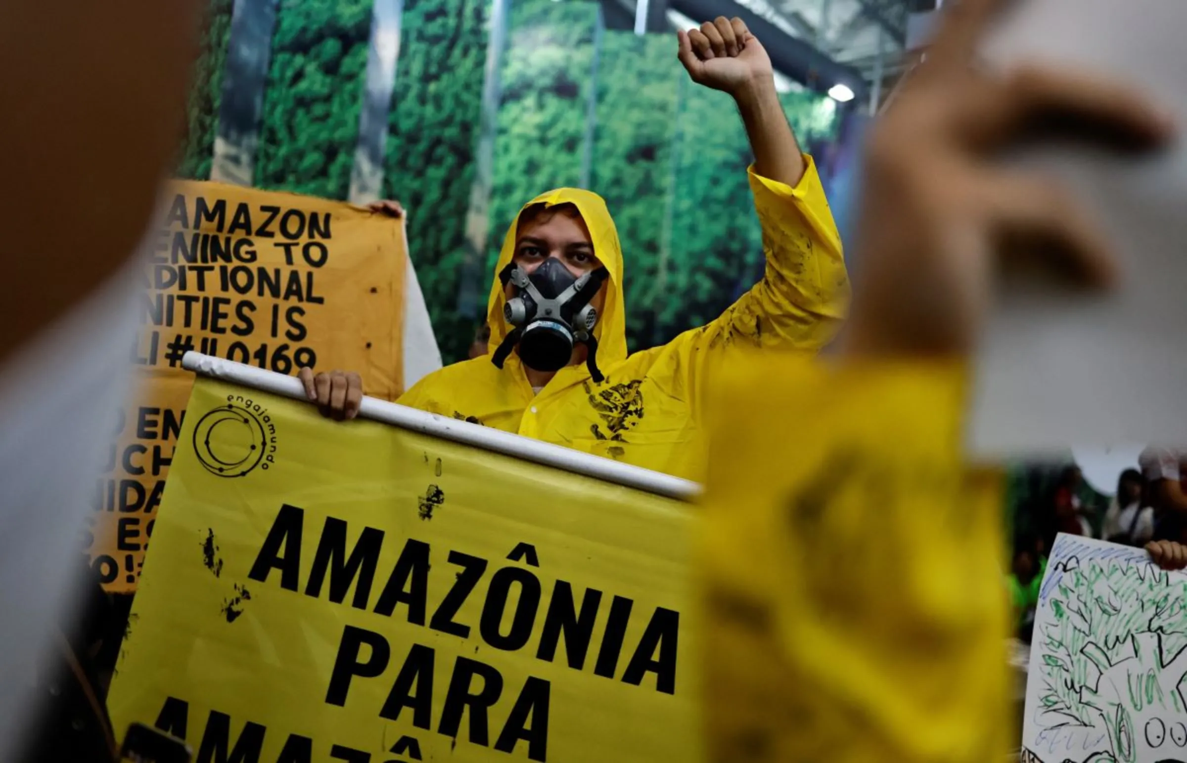 Members of social movements protest against oil exploration in the Amazon in Belem, Para state, Brazil August 6, 2023. REUTERS/Ueslei Marcelino