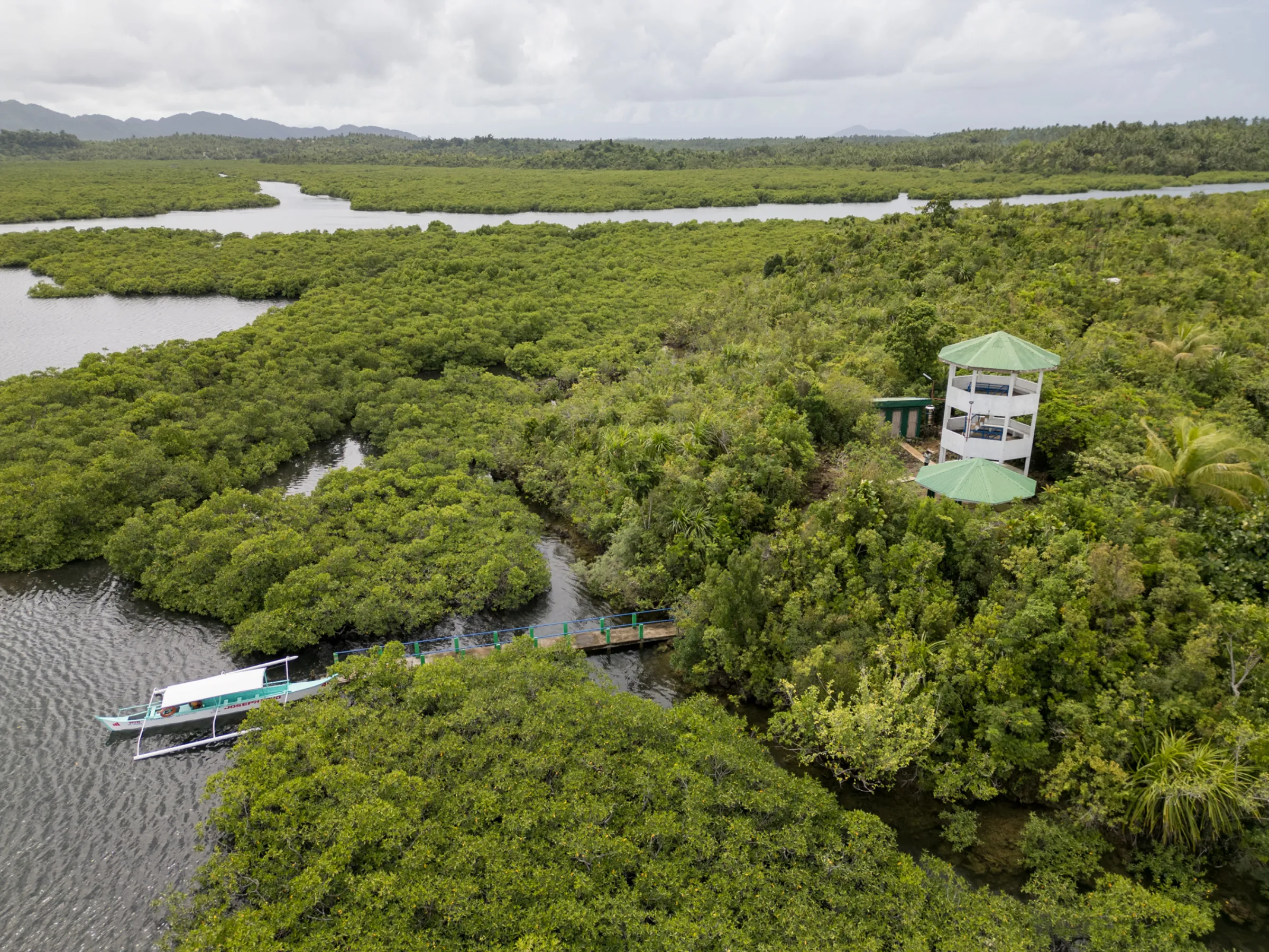 A viewing deck established in the middle of the Siargao Island Protected Landscape and Seascape. March 4, 2025. Kathleen Lei Limayo/Thomson Reuters Foundation