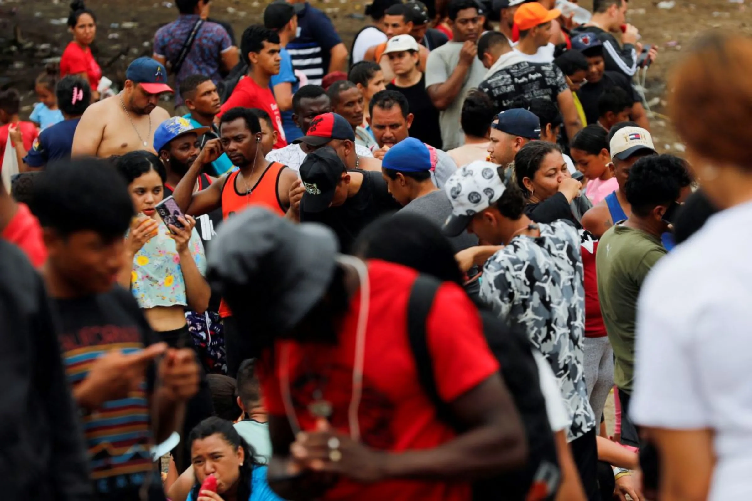 Migrants heading to the U.S. wait at the Migrants Reception Station in the Darien province, Panama, September 23, 2023. REUTERS/Aris Martinez