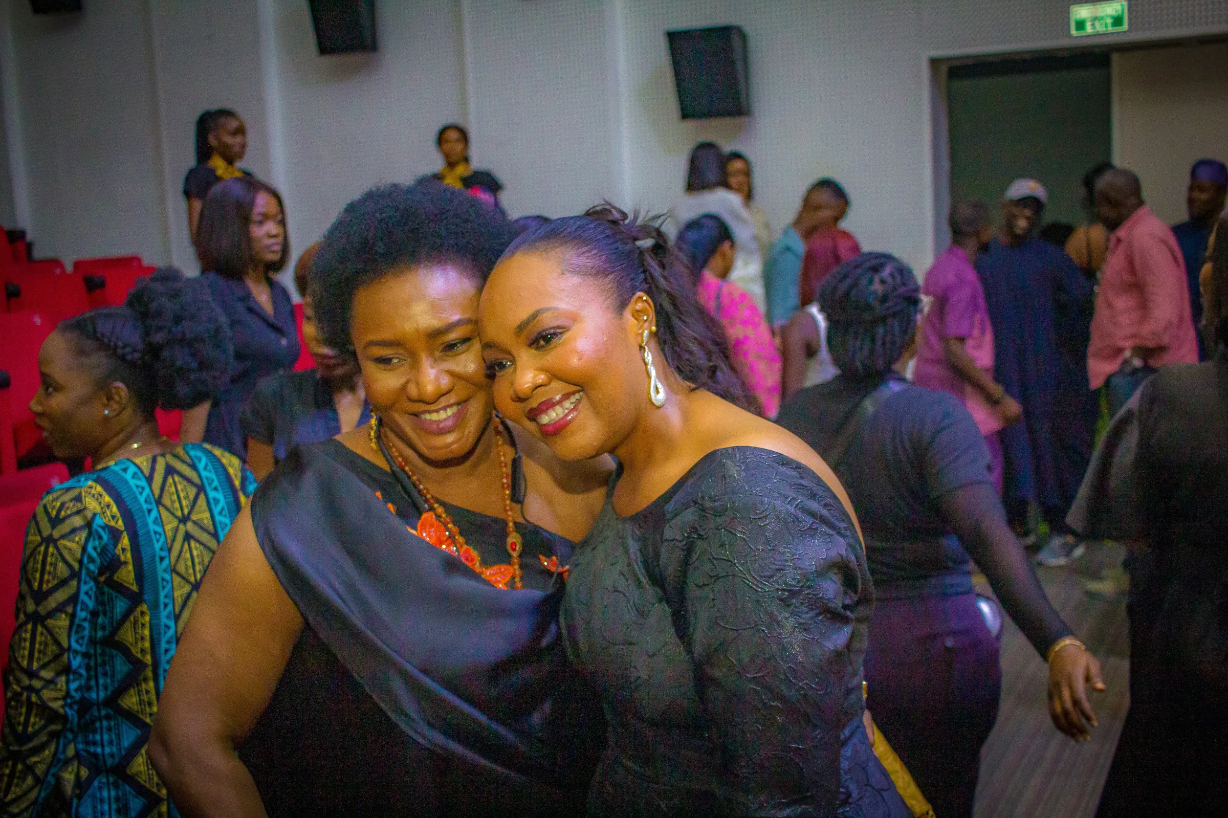 Nigerian director Sarah Kwaji and Nollywood actress Anne Njemanze at the screening of 'Out in the Darkness' in Lagos on June 23, 2025. Sarah Stella Kwaji Productions/Handout via Thomson Reuters Foundation
