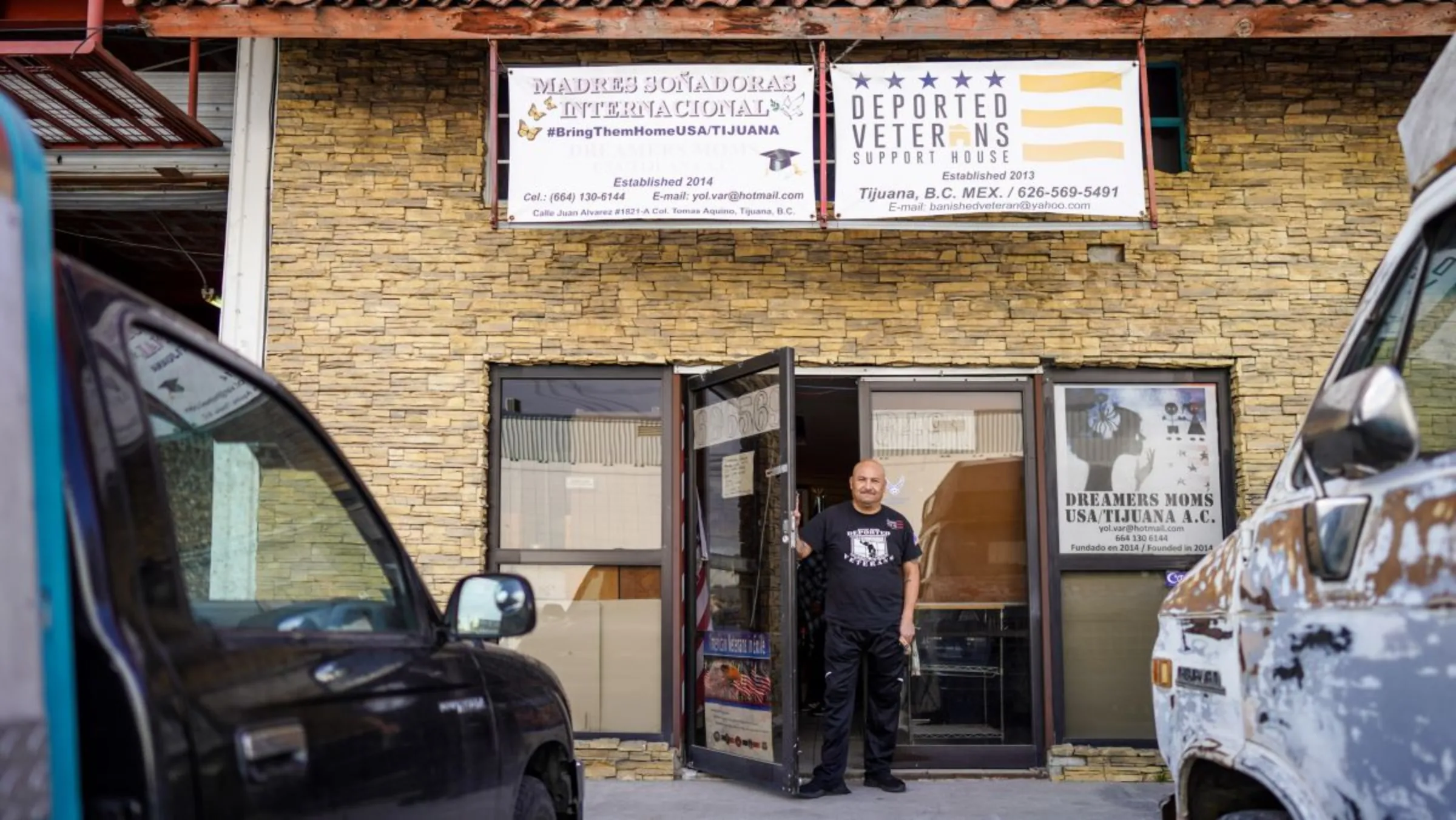 Hector Barajas, at the offices of 'The Bunker,' a gathering place for deported veterans in, Mexico, February, 22 2023. Thomson Reuters Foundation/Manuel Ocano.