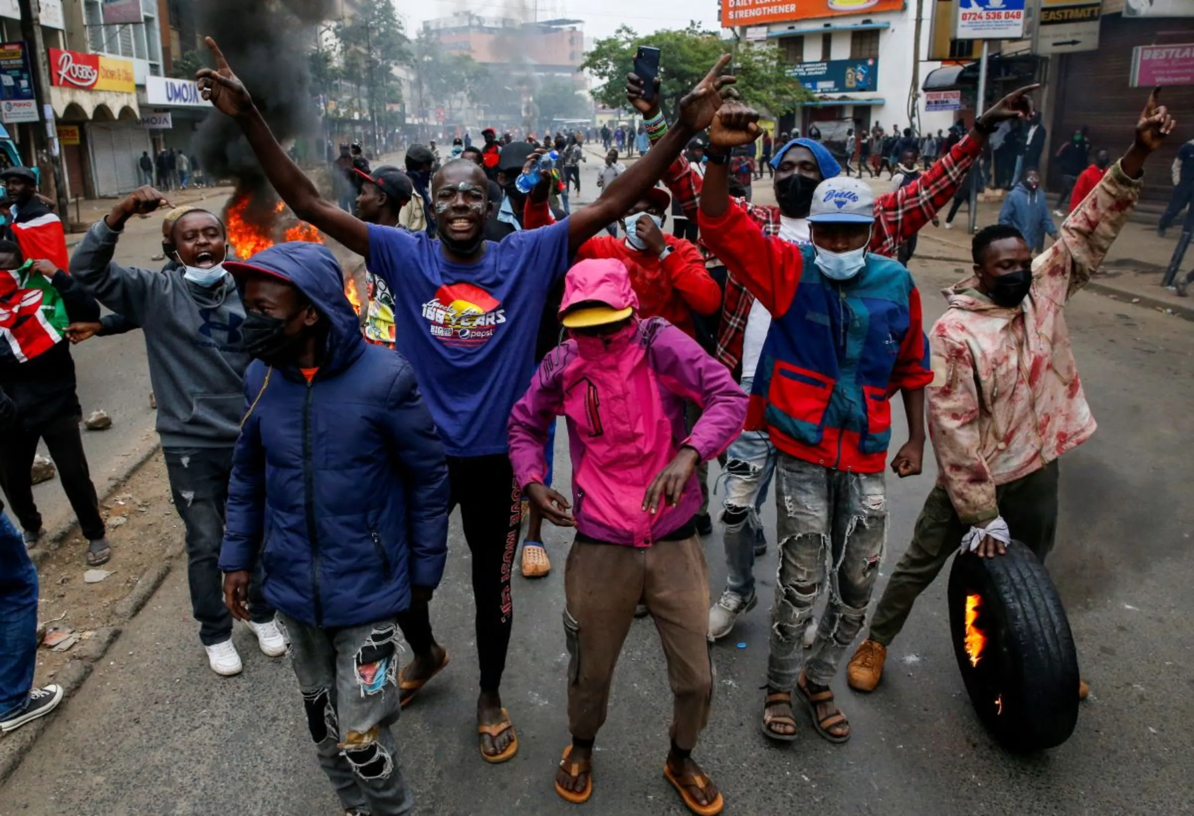 Protesters participate in an anti-government demonstration following nationwide deadly riots over tax hikes and a controversial now-withdrawn finance bill, in Nairobi, Kenya, July 16, 2024. REUTERS/Thomas Mukoya