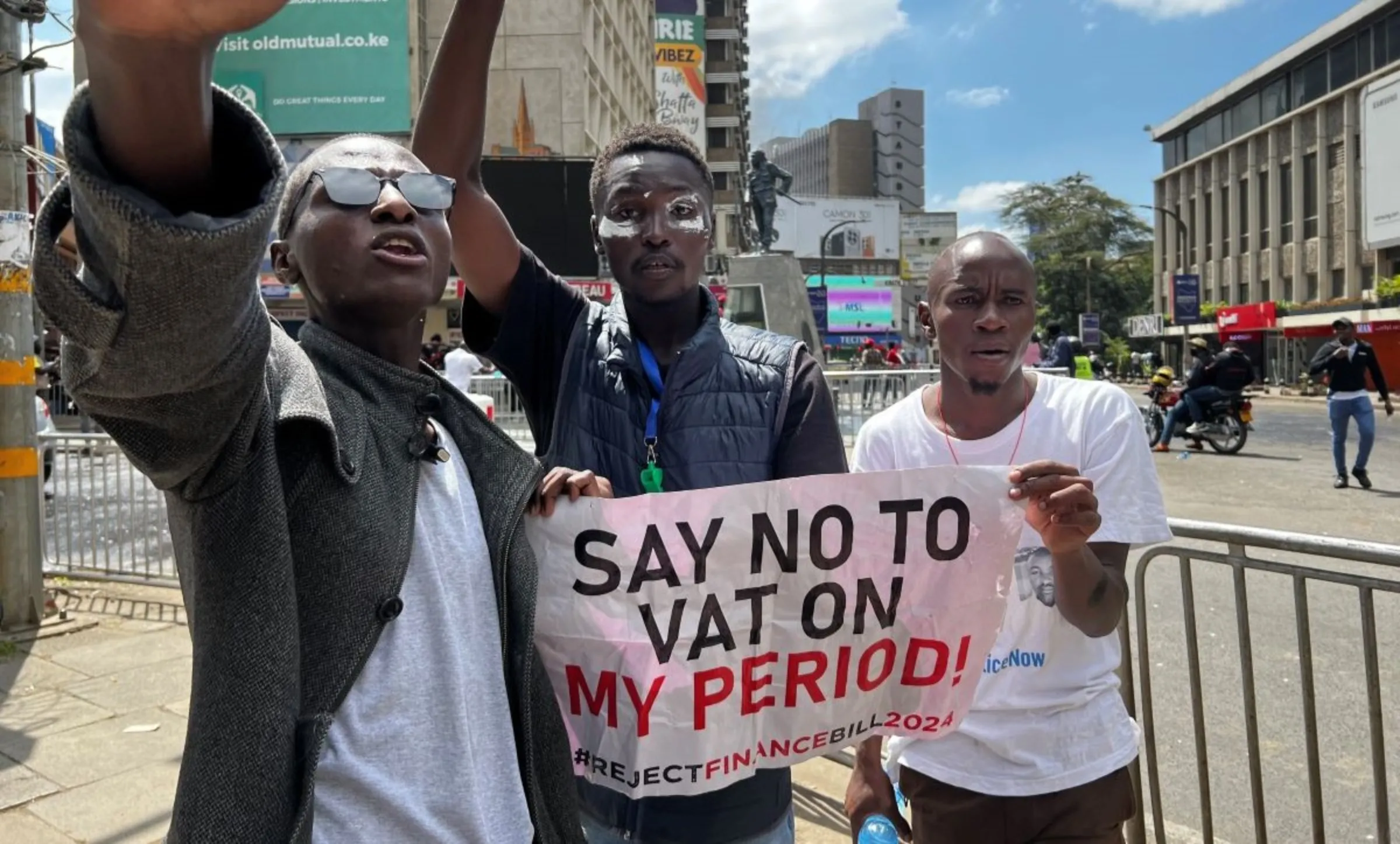 Kenyan protestors at a anti-finance bill protest in Nairobi, Kenya on June 25, 2024. Thomson Reuters Foundation/Nita Bhalla