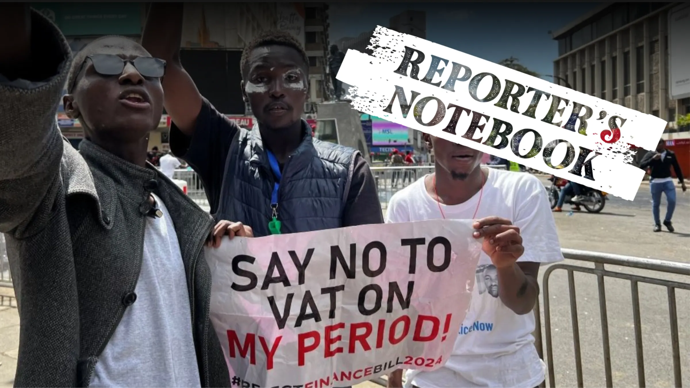 Kenyan protestors at a anti-finance bill protest in Nairobi, Kenya on June 25, 2024. Thomson Reuters Foundation/Nita Bhalla