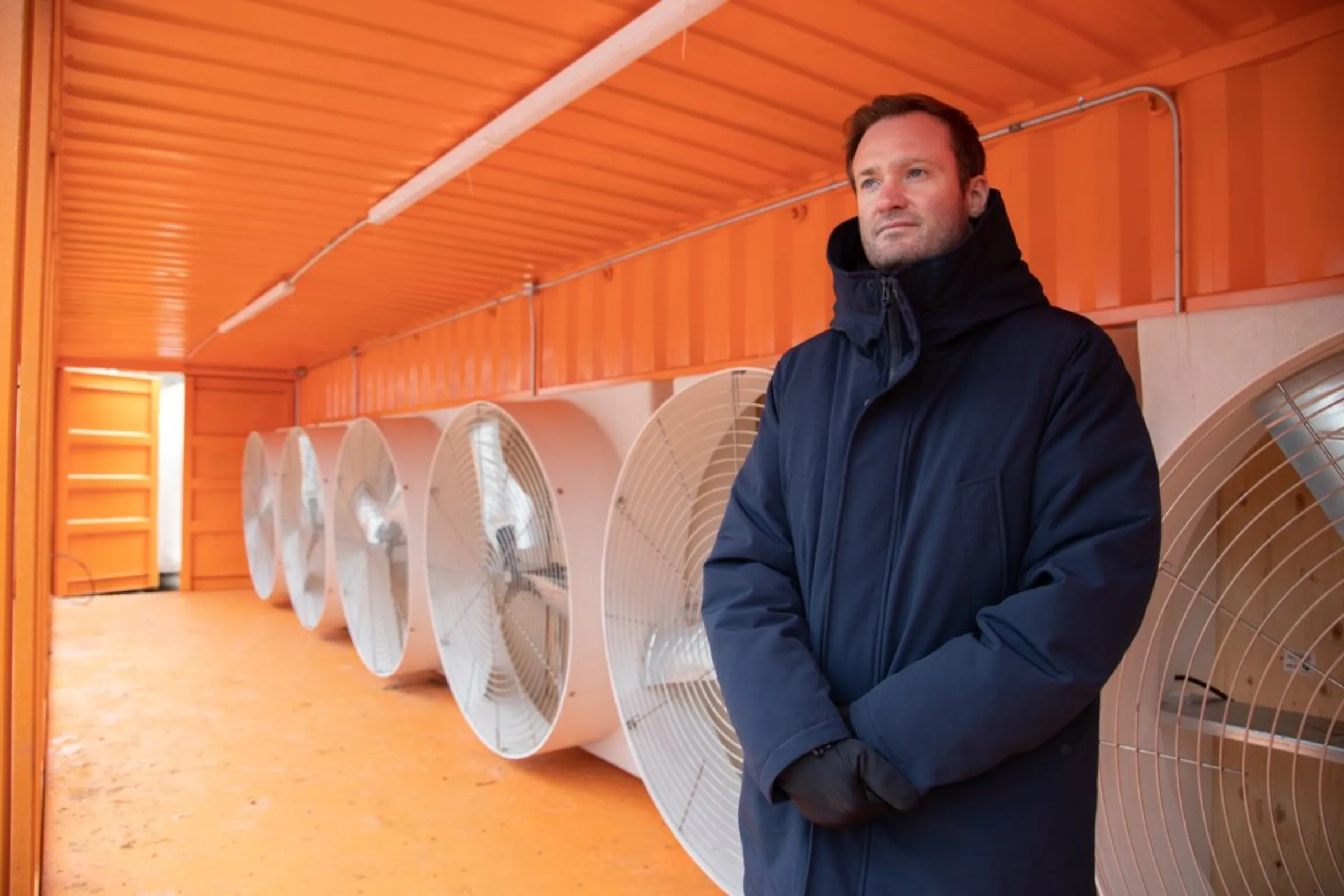 Warren Rogers, chief strategy officer at Blockware Solutions, poses for a portrait at a new mining site in Belfry, Kentucky, January 24, 2022. Thomson Reuters Foundation/Amira Karaoud