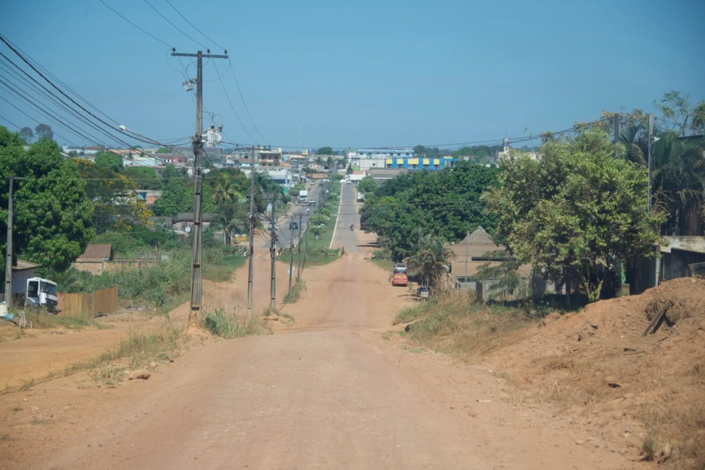 An unpaved street in Colniza, a town in the state of Mato Grosso, Brazil, May 31, 2022