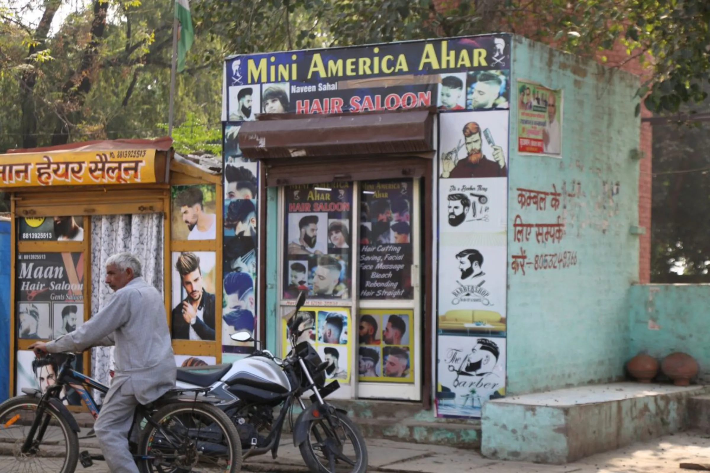 A hair salon in Ahar, India, December 5, 2023. Thomson Reuters Foundation/Annie Banerji
