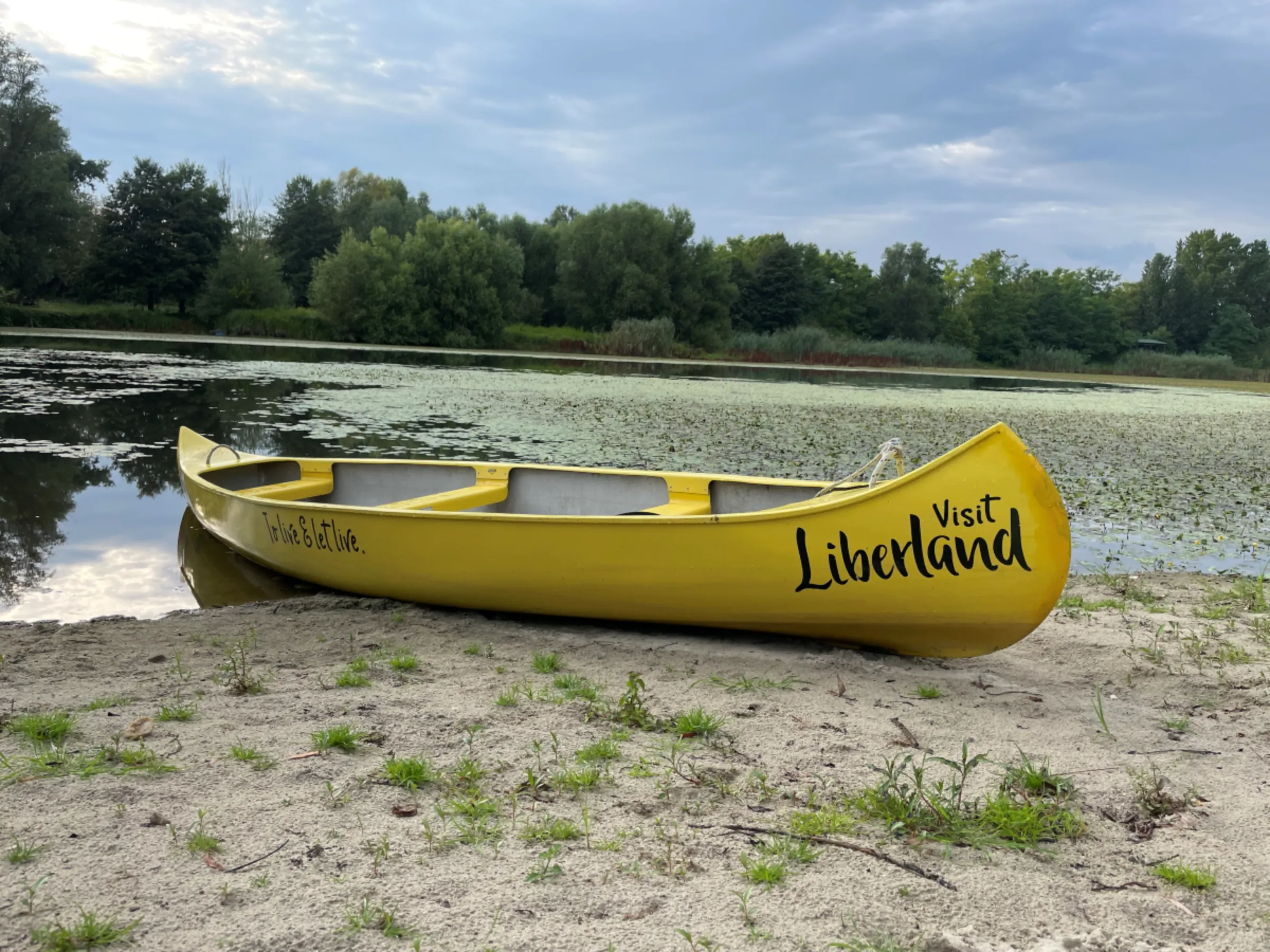 A Liberland boat, at the Ark Village in Serbia. August 5 2023. Thomson Reuters Foundation/Adam Smith