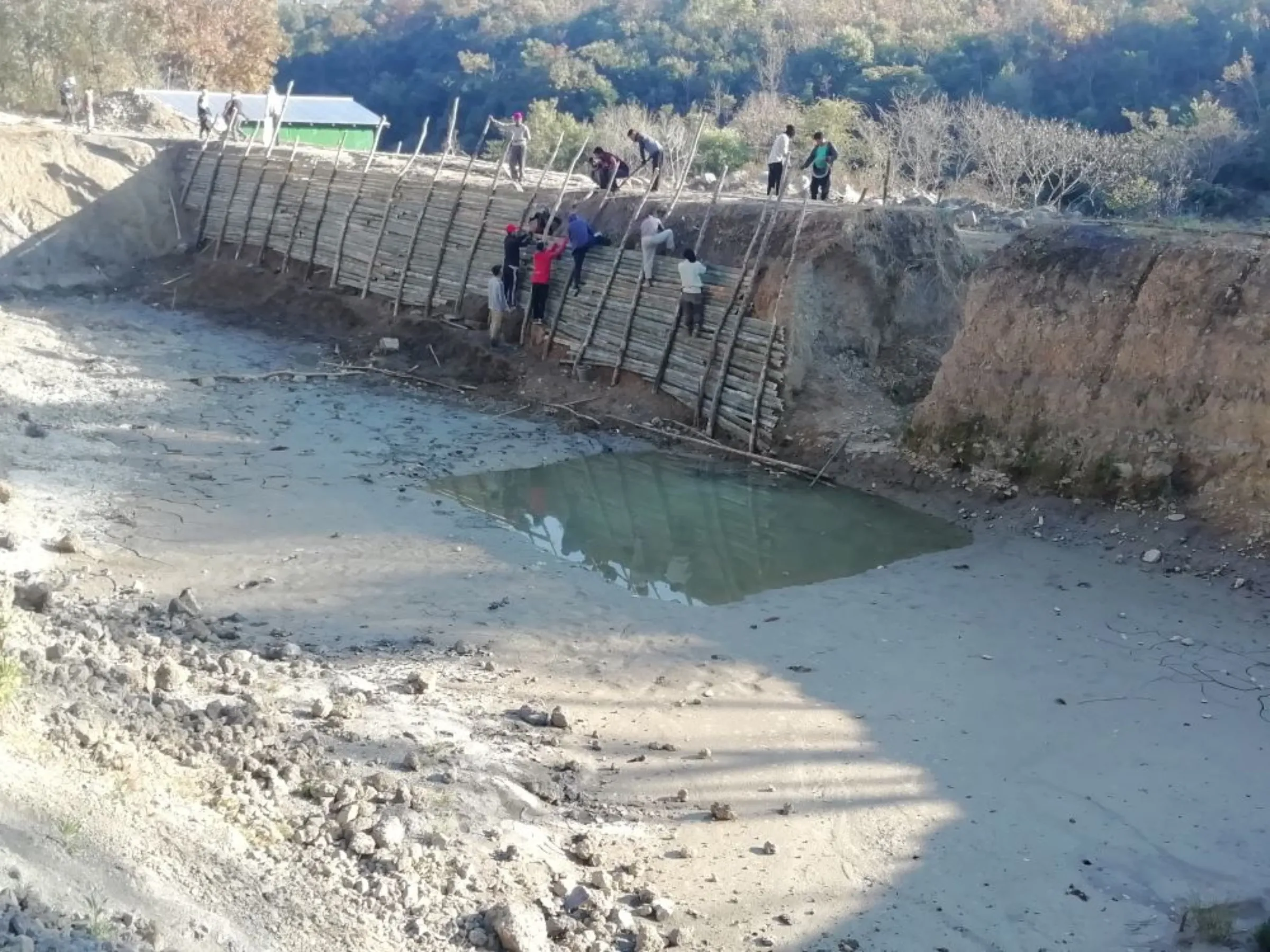 The project also fetches daily wage work to the villagers during landslides in the Hengbung village of Manipur, India, September 14, 2021