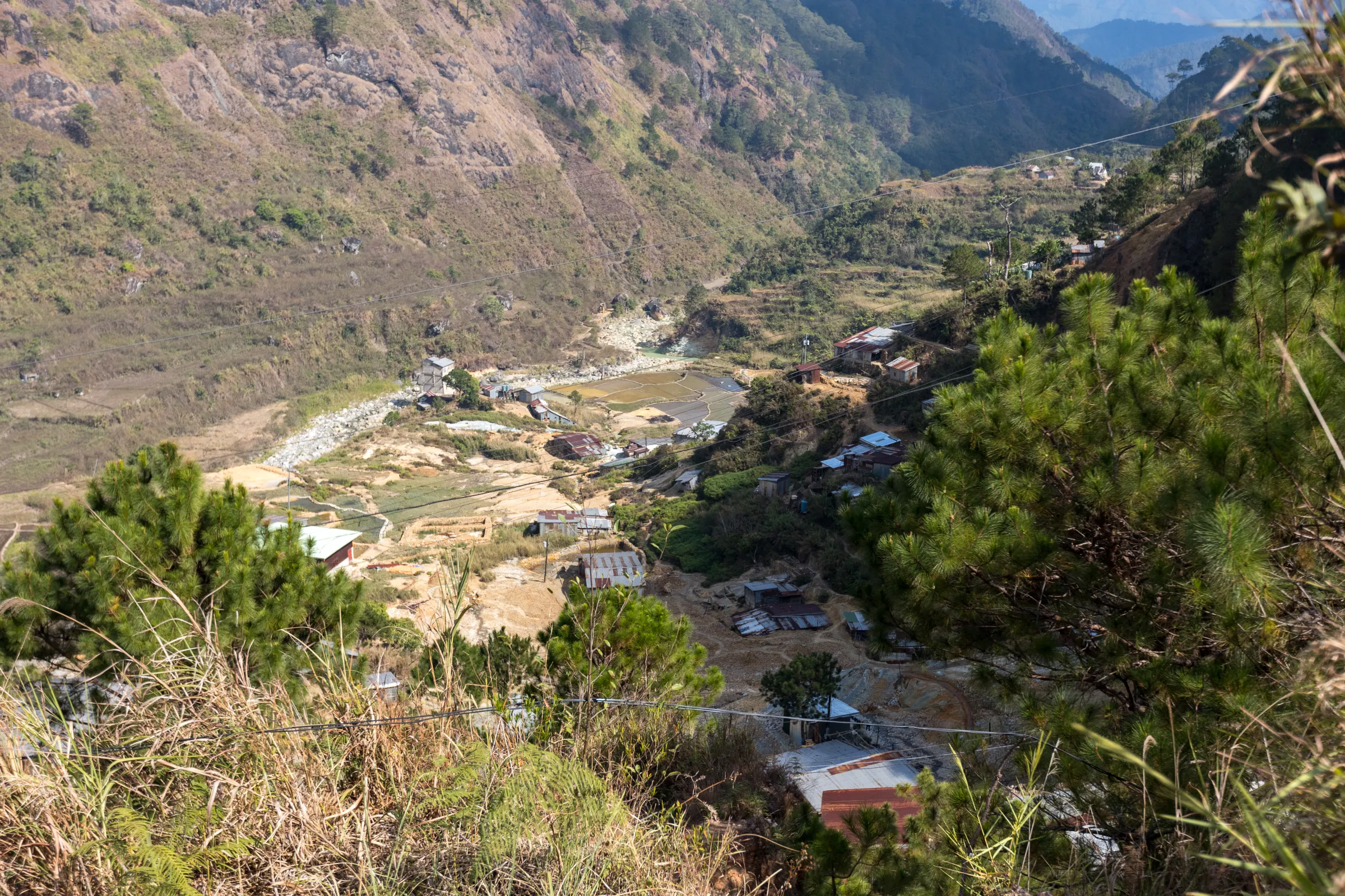 The view of the community mine site by the Northern Sagada Barangay Small-Scale Mining Association Inc. (NSBSSMAI) in Sagada, Mountain Province, Philippines. February 23, 2024. Thomson Reuters Foundation/Kathleen Lei Limayo