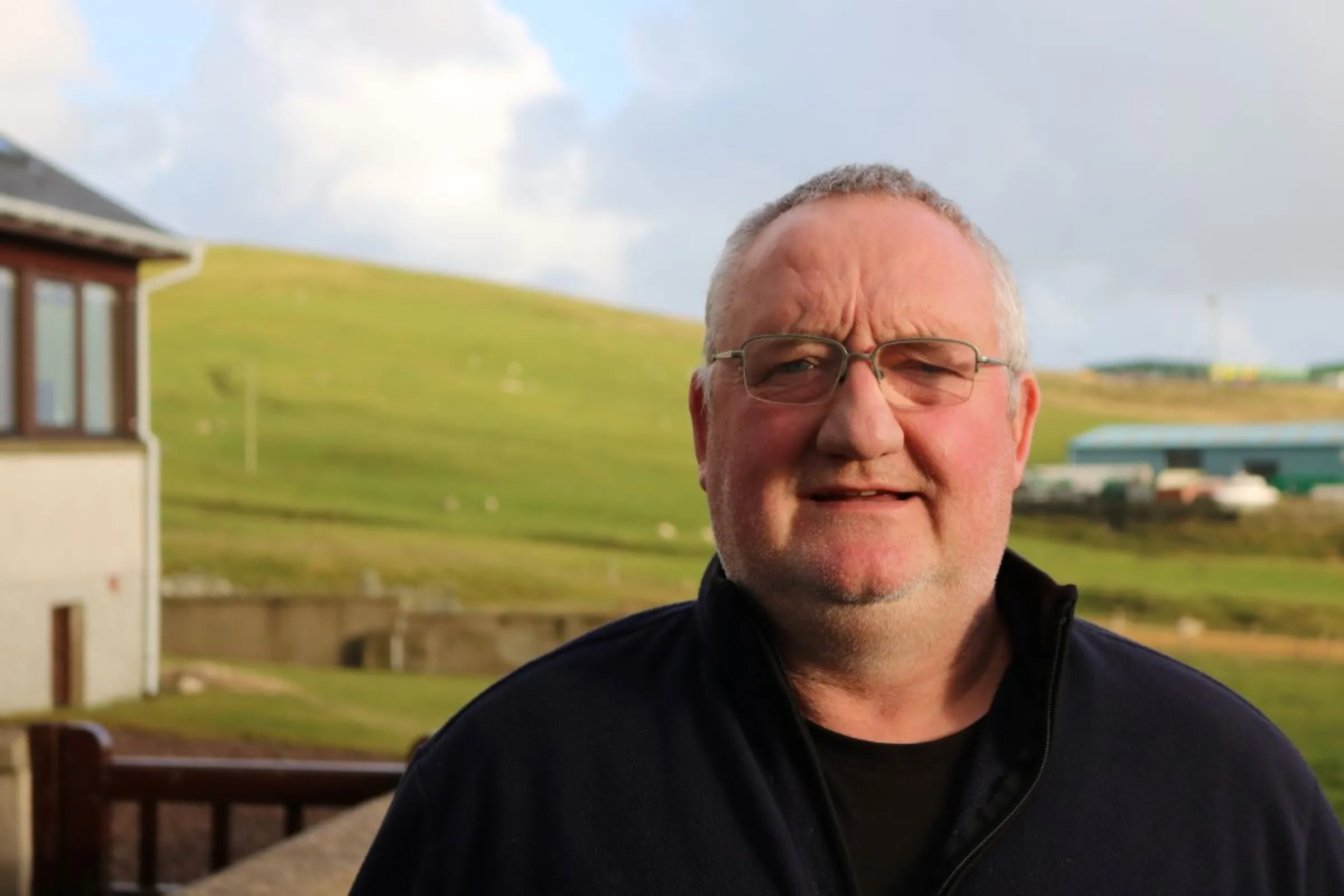 Eric Graham, who farms on the outskirts of Lerwick, says farmers understand the importance of peat restoration but are wary of the impacts on their flocks, in Shetland, Scotland, November 2, 2023. Thomson Reuters Foundation/Jack Graham