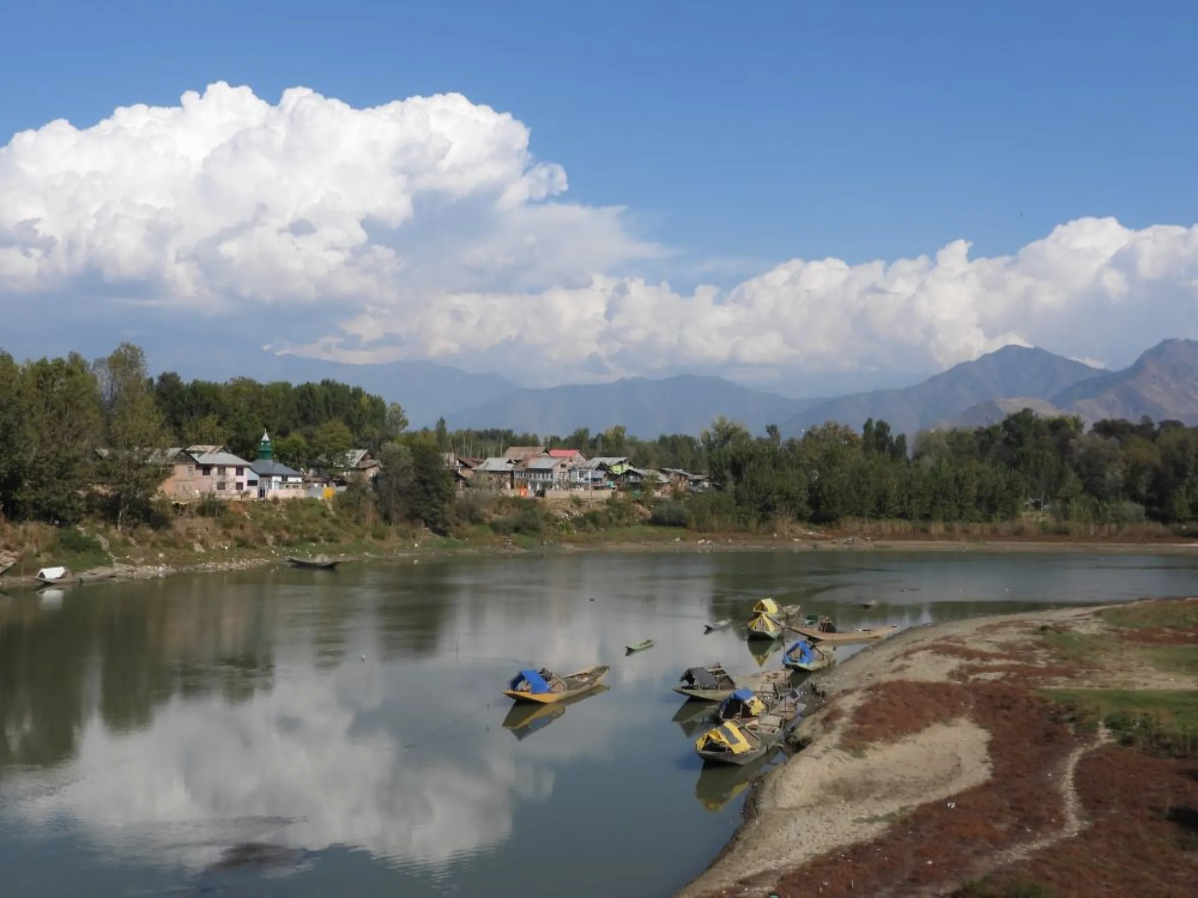 River Jhelum, one of rivers which flows from Indian side of Kashmir to Pakistan, October 13, 2022