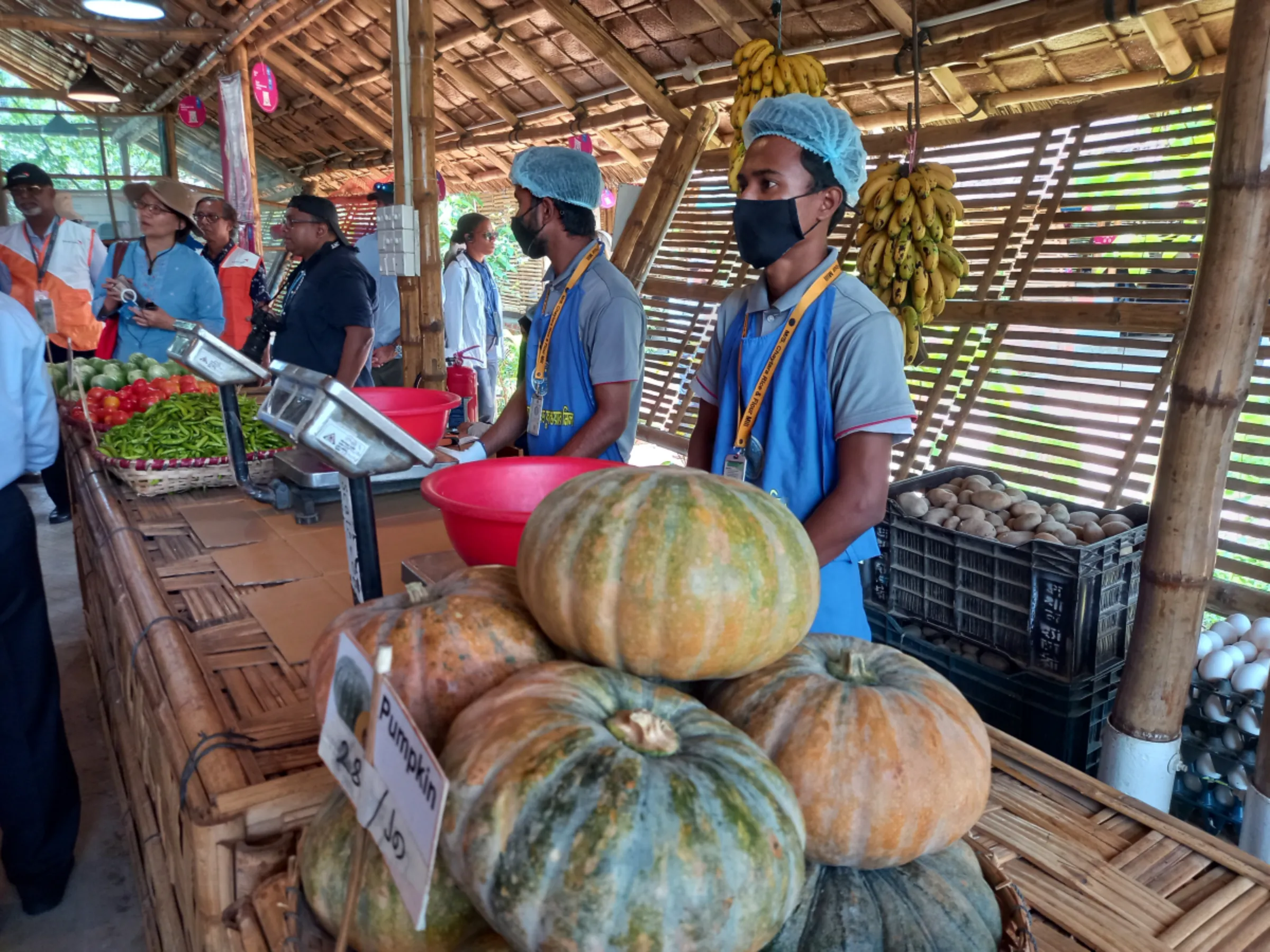 A fruit and vegetable shop inside the camp where the Rohingya can make purchases with their electronic ration cards, May 6, 2024, Cox's Bazar, Bangladesh. Thomson Reuters Foundation/Md Tahmid Zami