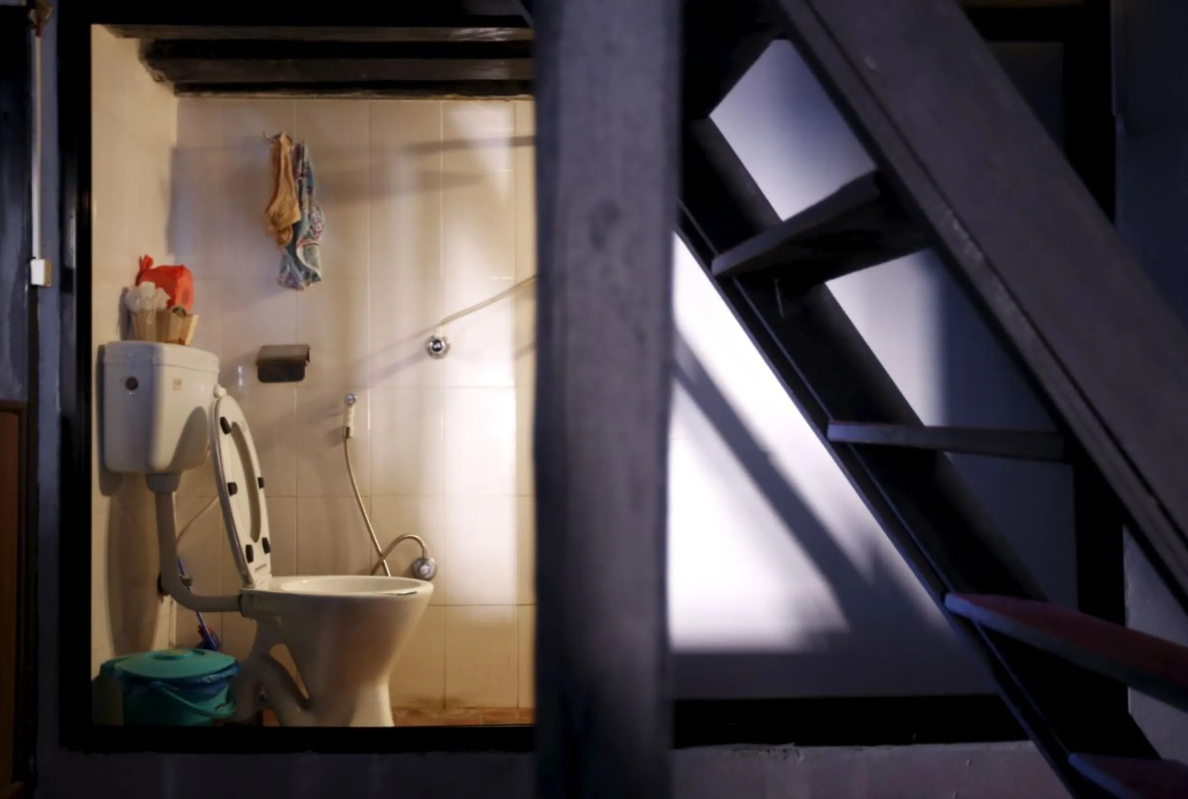 A domestic toilet is seen inside a house in Lalitpur, Nepal, October 8, 2015. REUTERS/Navesh Chitrakar