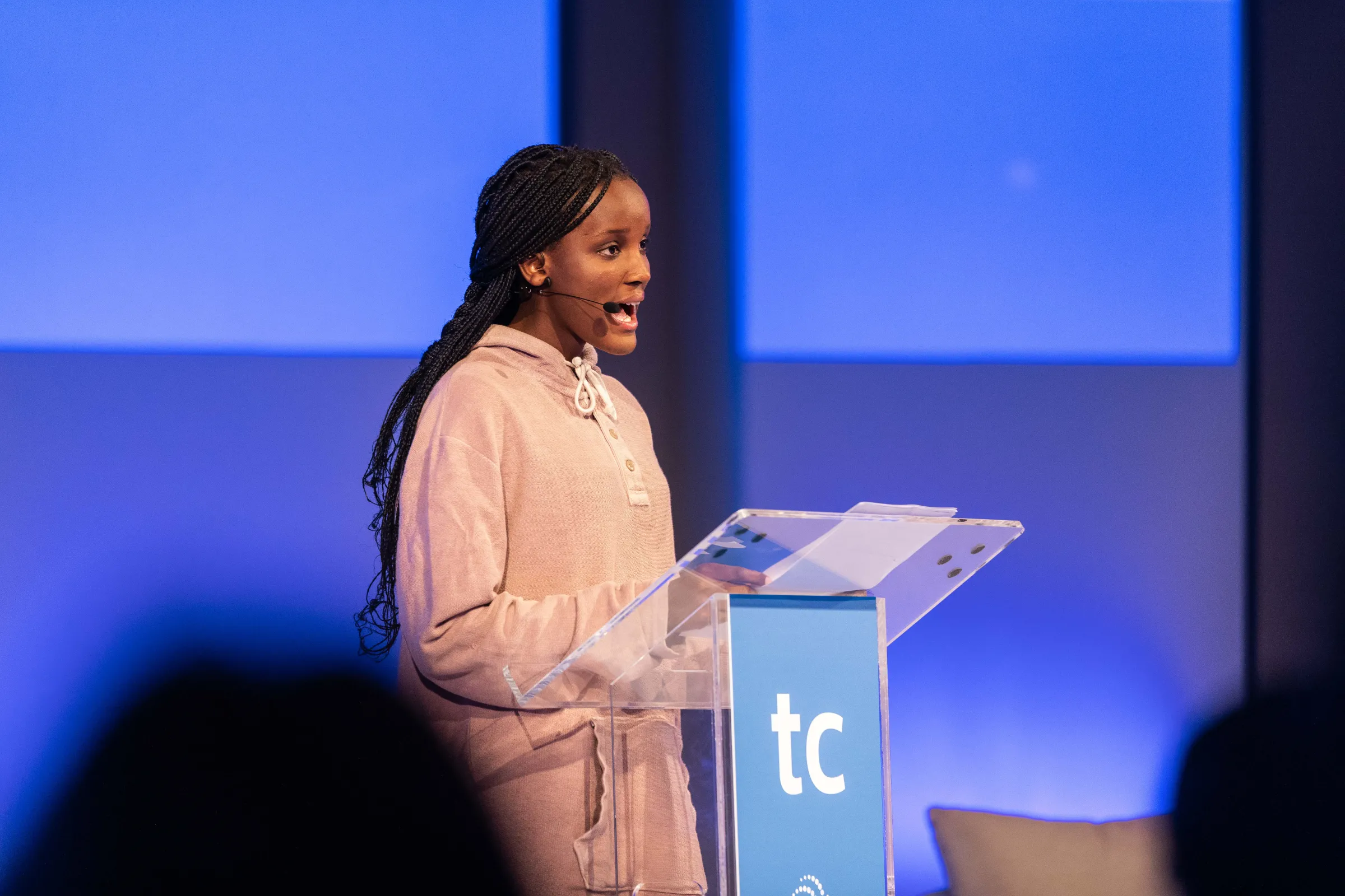 Ugandan climate activist Vanessa Nakate speaks during the 2022 Trust Conference in London, 27 October 2022. Thomson Reuters Foundation/Ed Telling